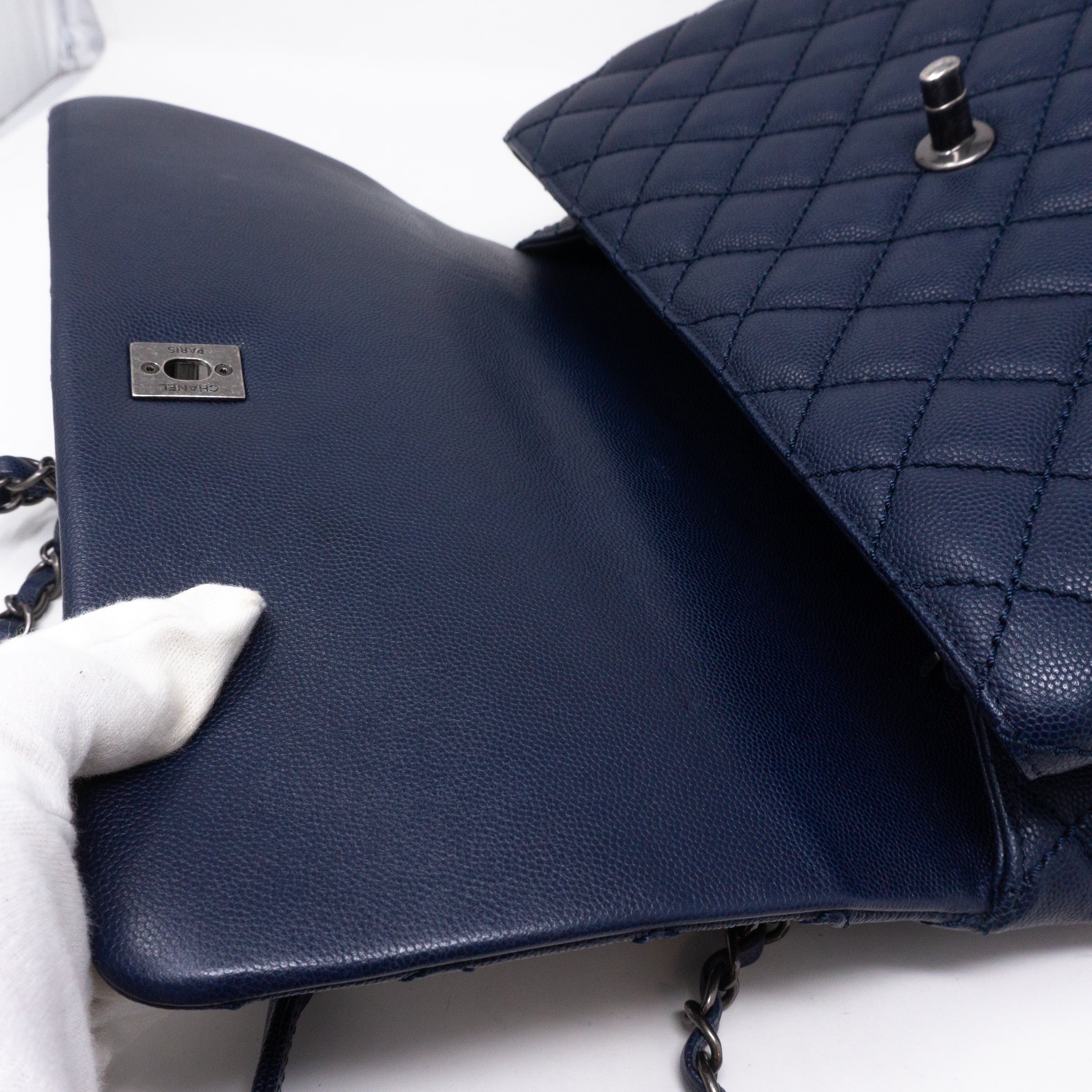 Coco Handle Navy Blue Caviar