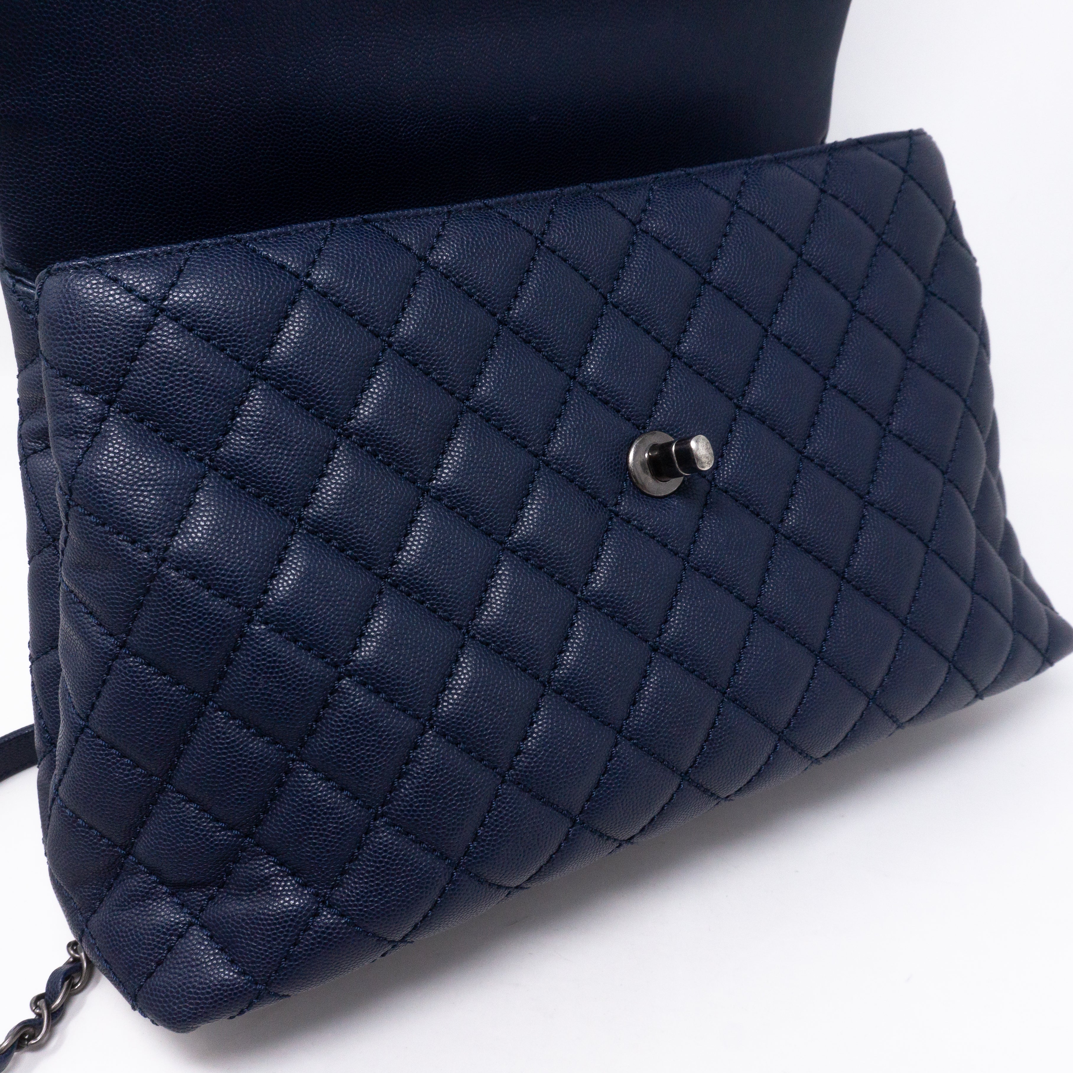 Coco Handle Navy Blue Caviar
