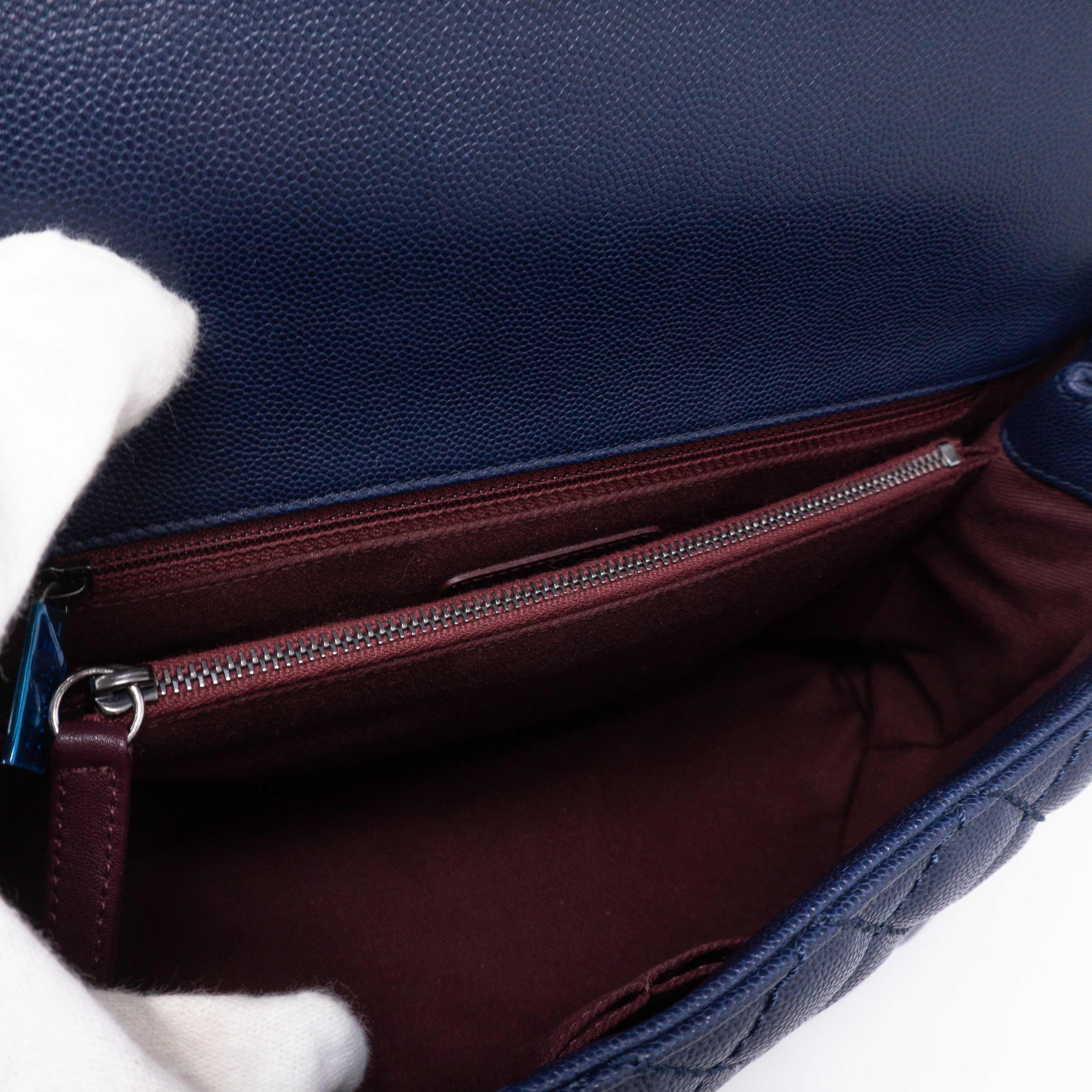 Coco Handle Navy Blue Caviar