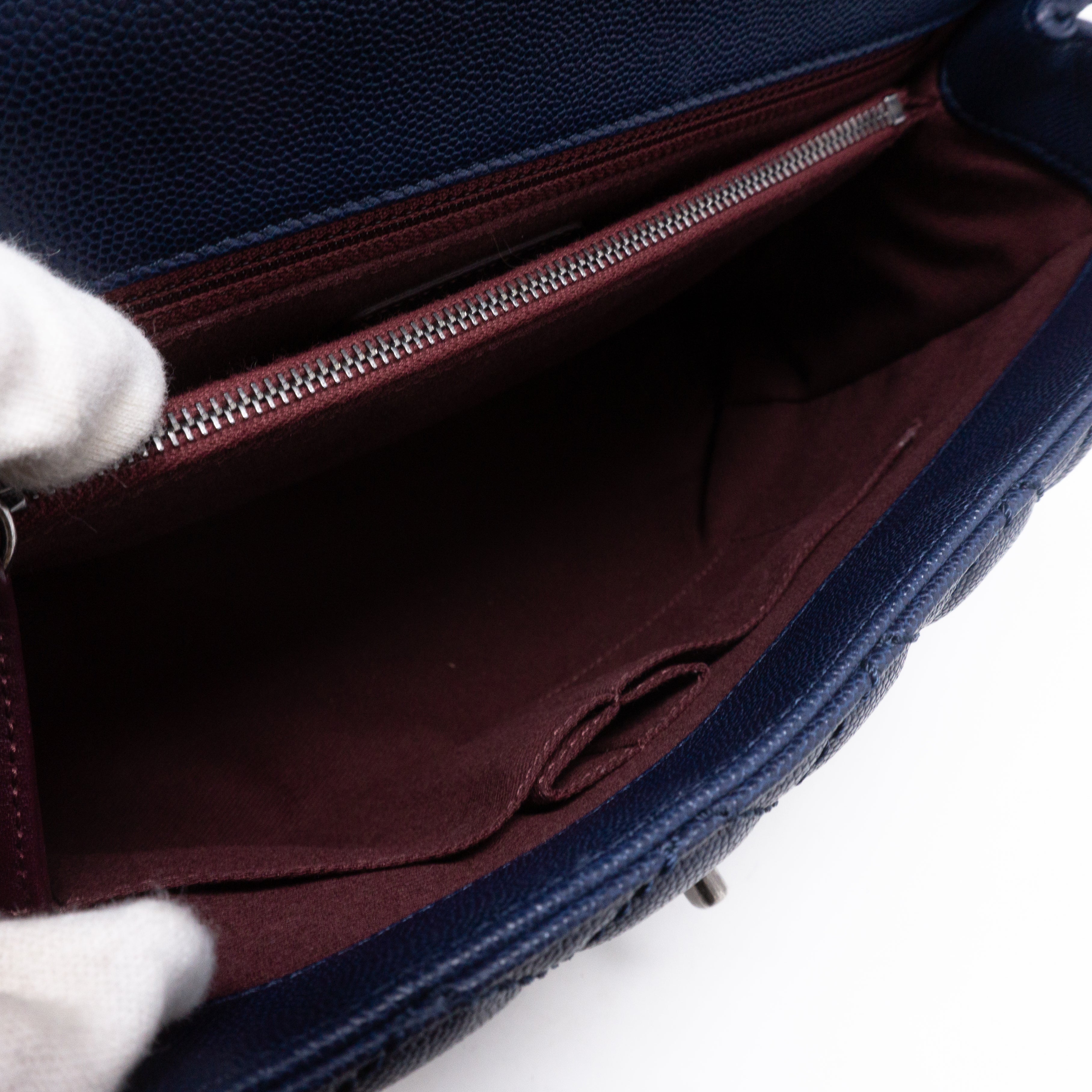 Coco Handle Navy Blue Caviar