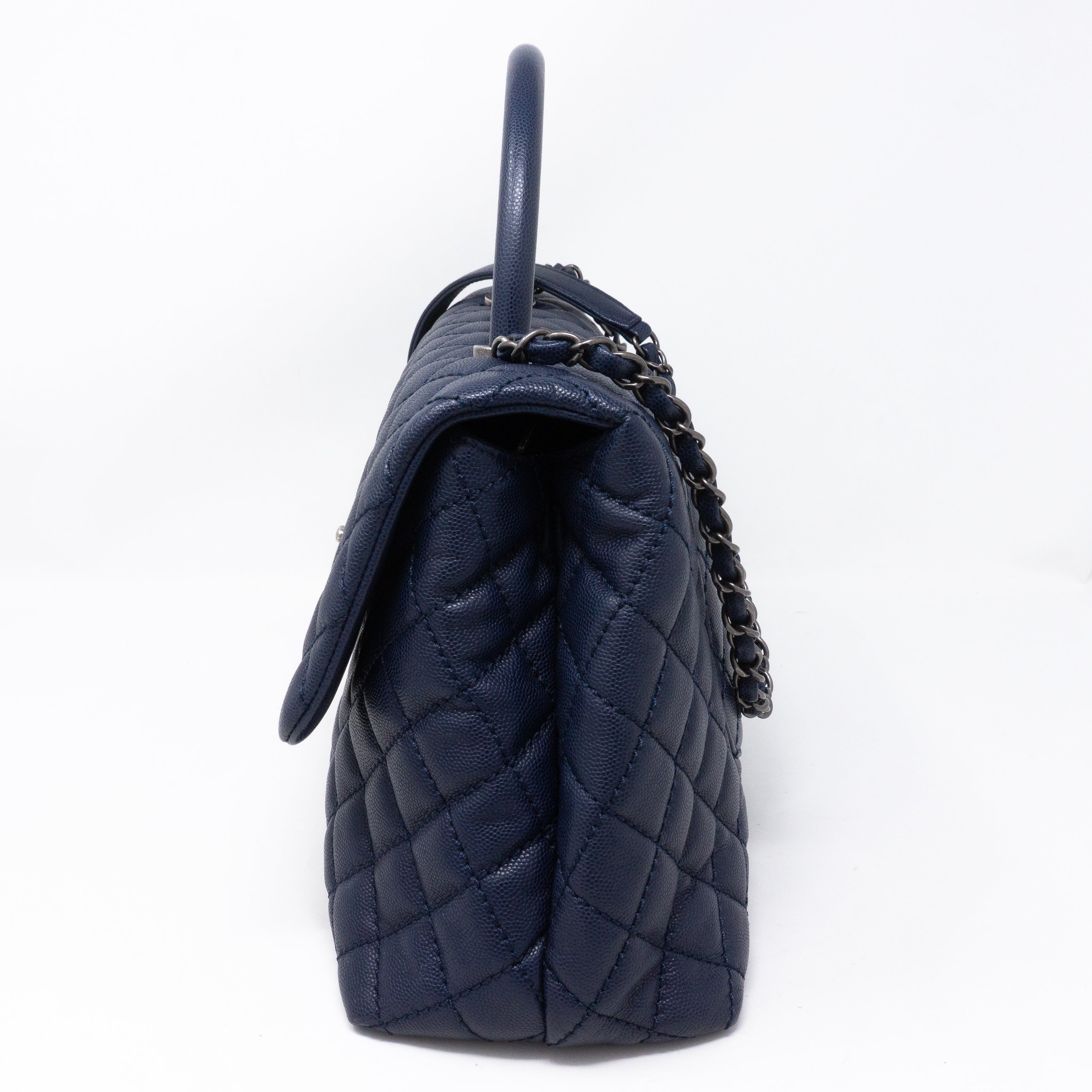 Coco Handle Navy Blue Caviar