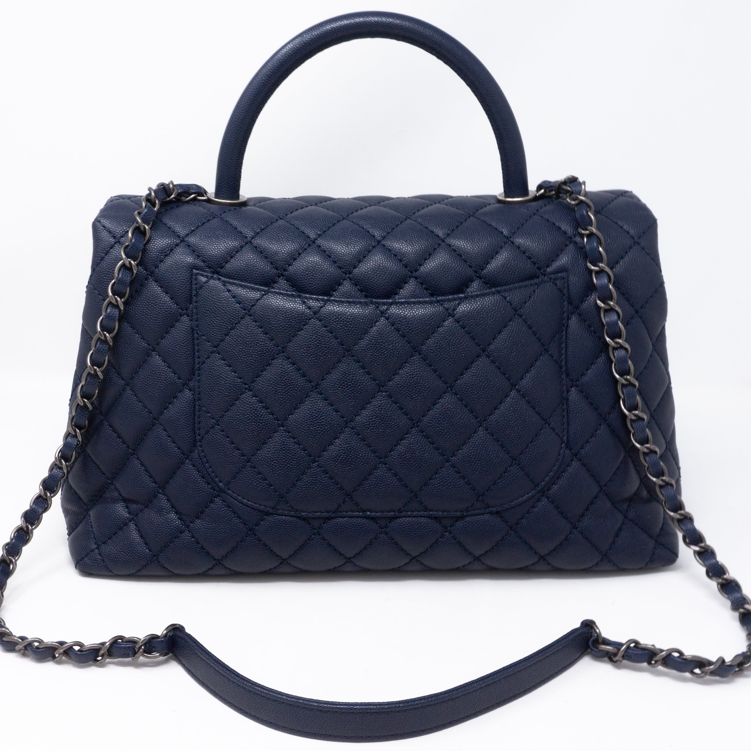 Coco Handle Navy Blue Caviar