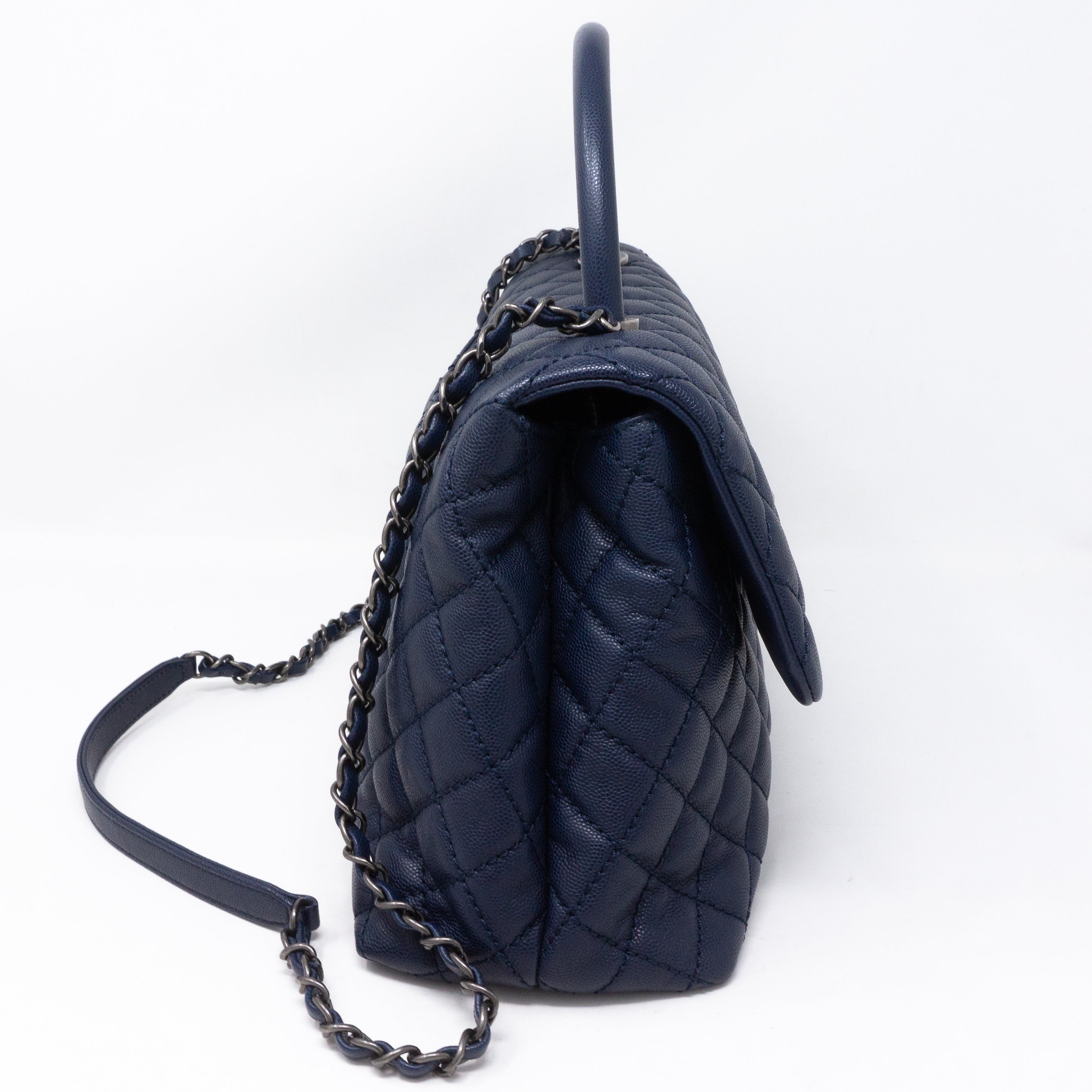 Coco Handle Navy Blue Caviar