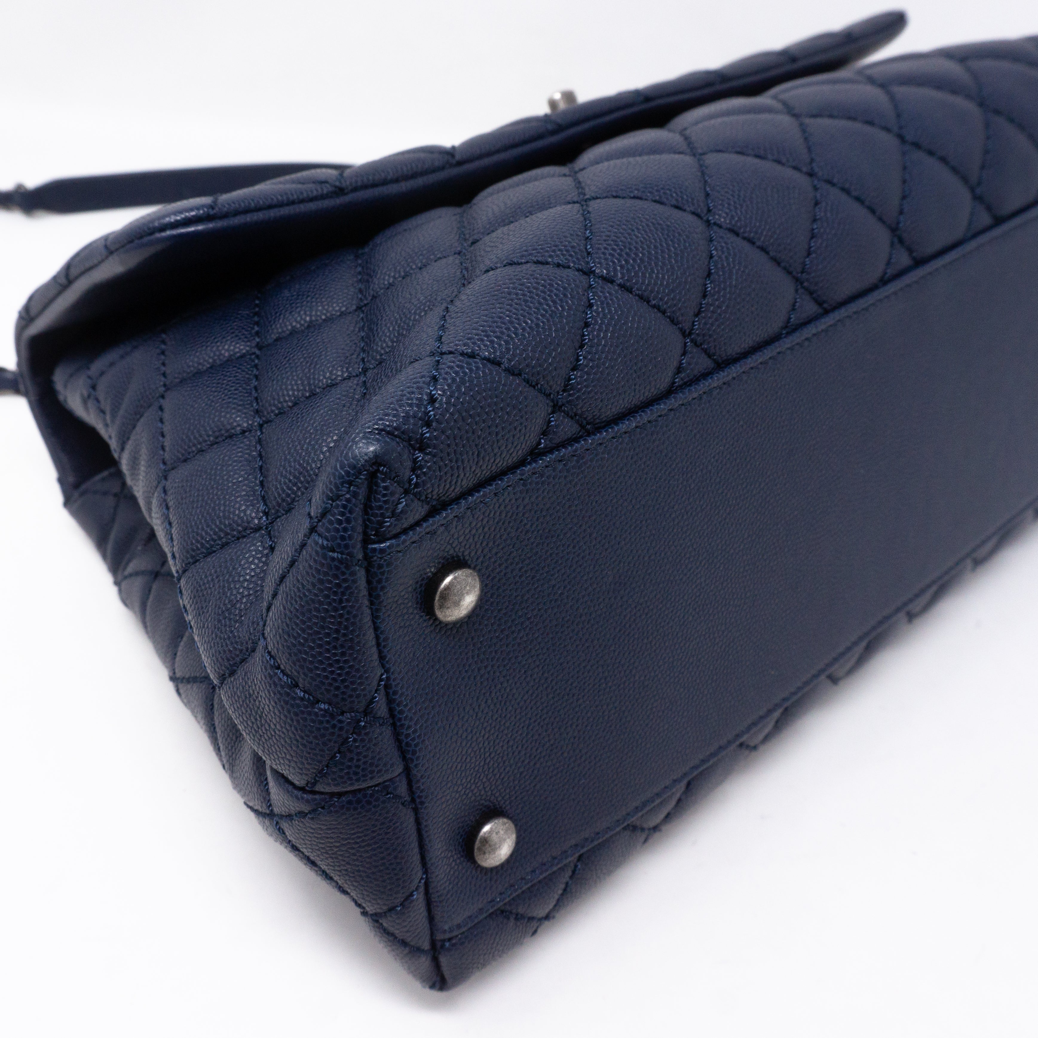 Coco Handle Navy Blue Caviar