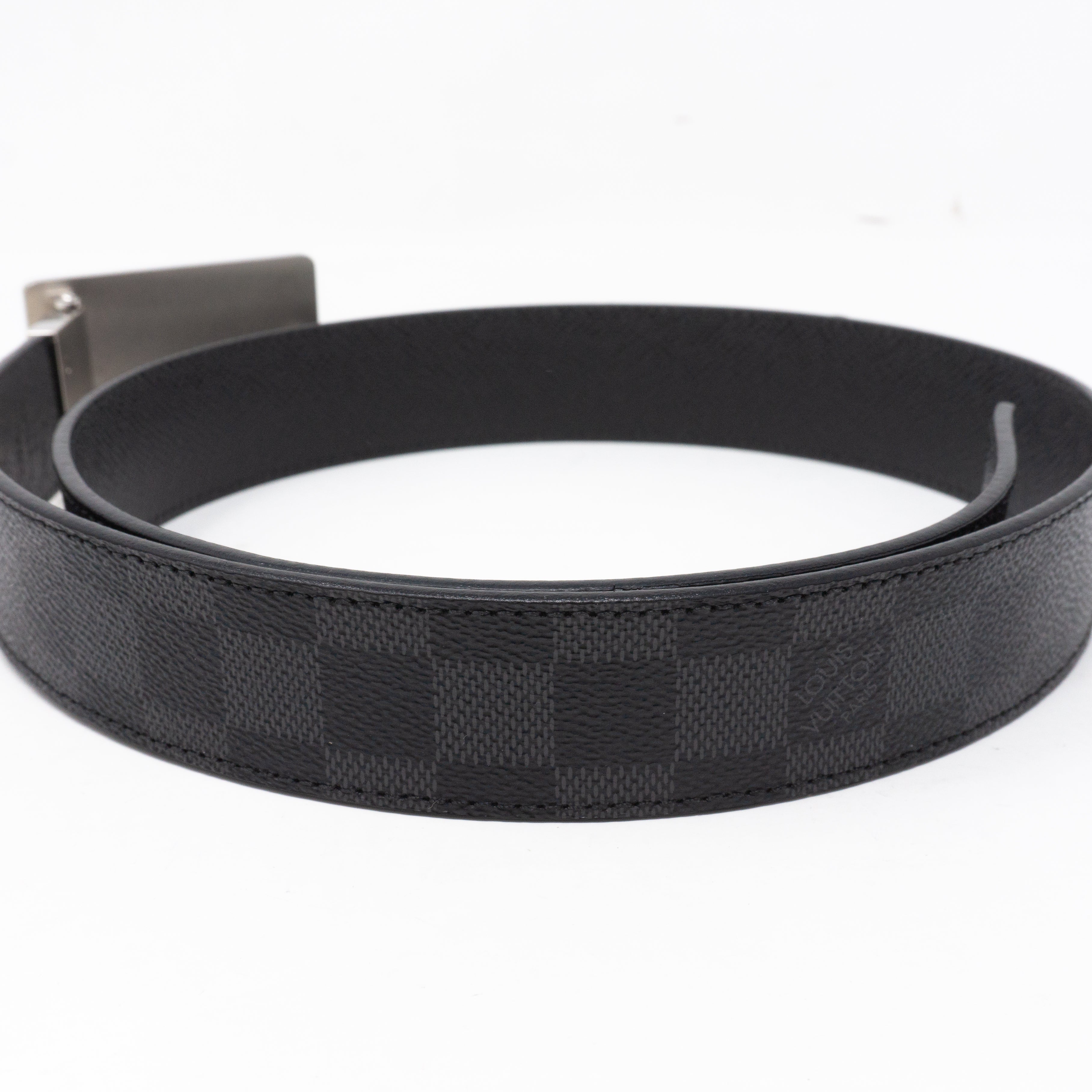 Inventeur Reversible Belt Damier Graphite 85 cm