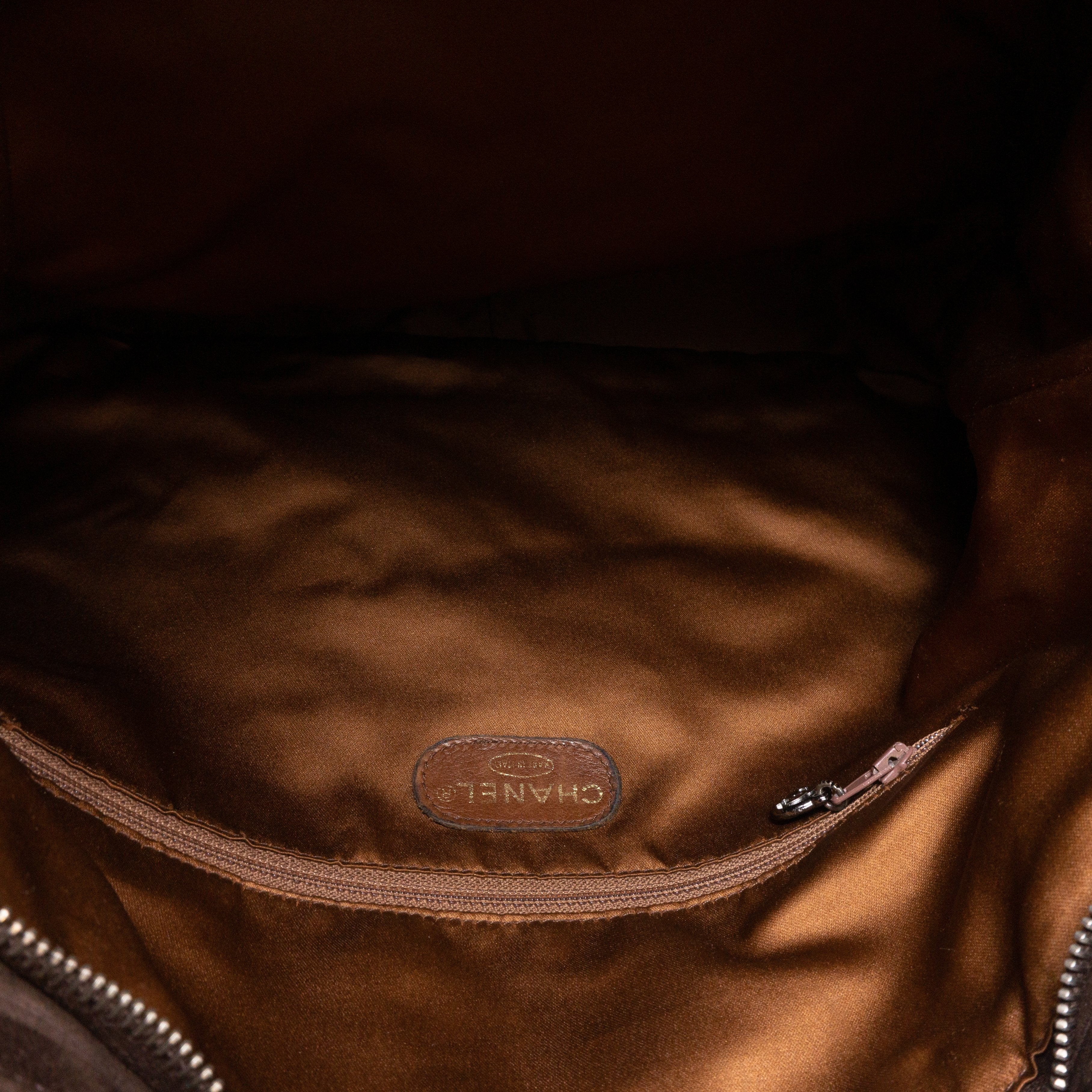 CC Tassel Shoulder Bag Brown Suede