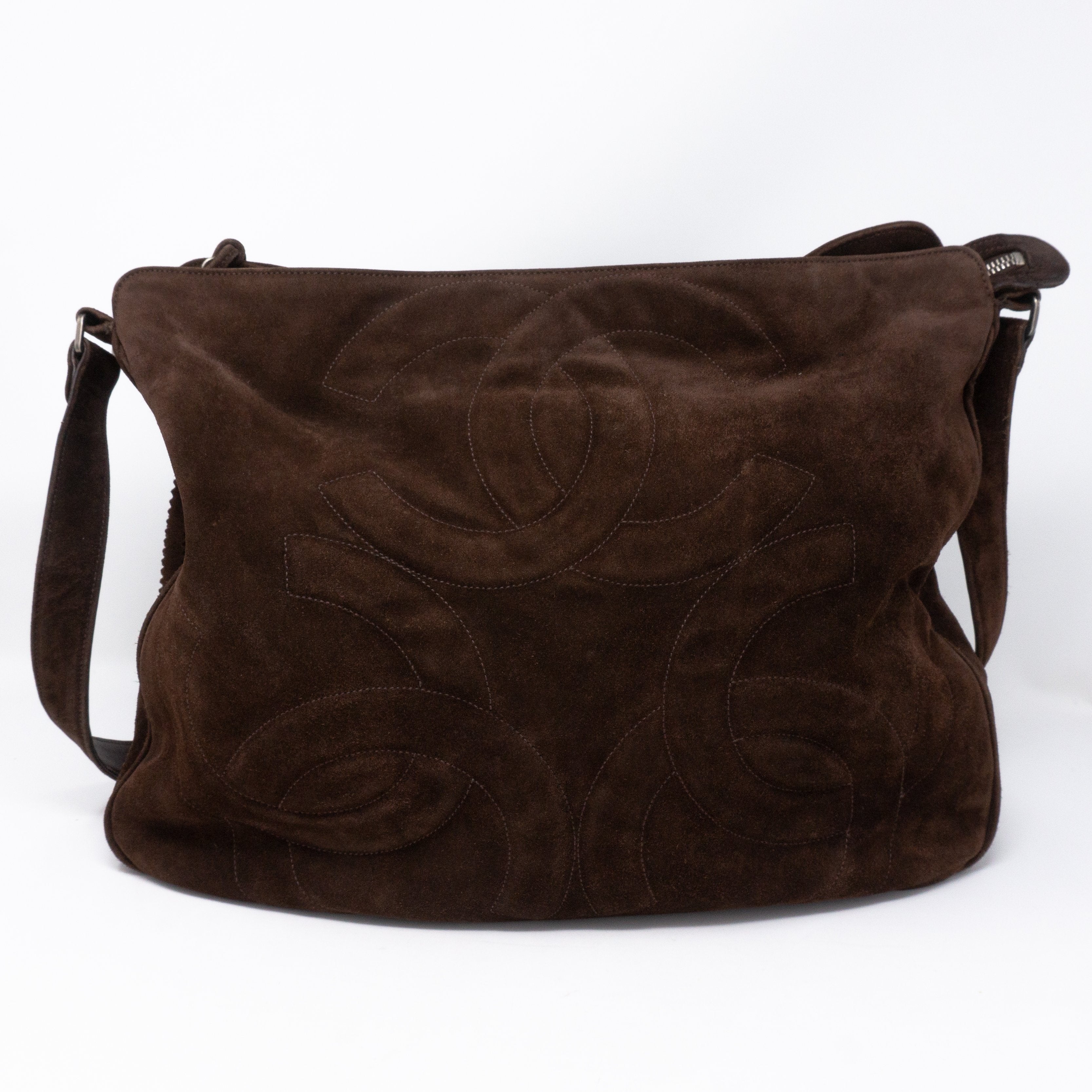 CC Tassel Shoulder Bag Brown Suede