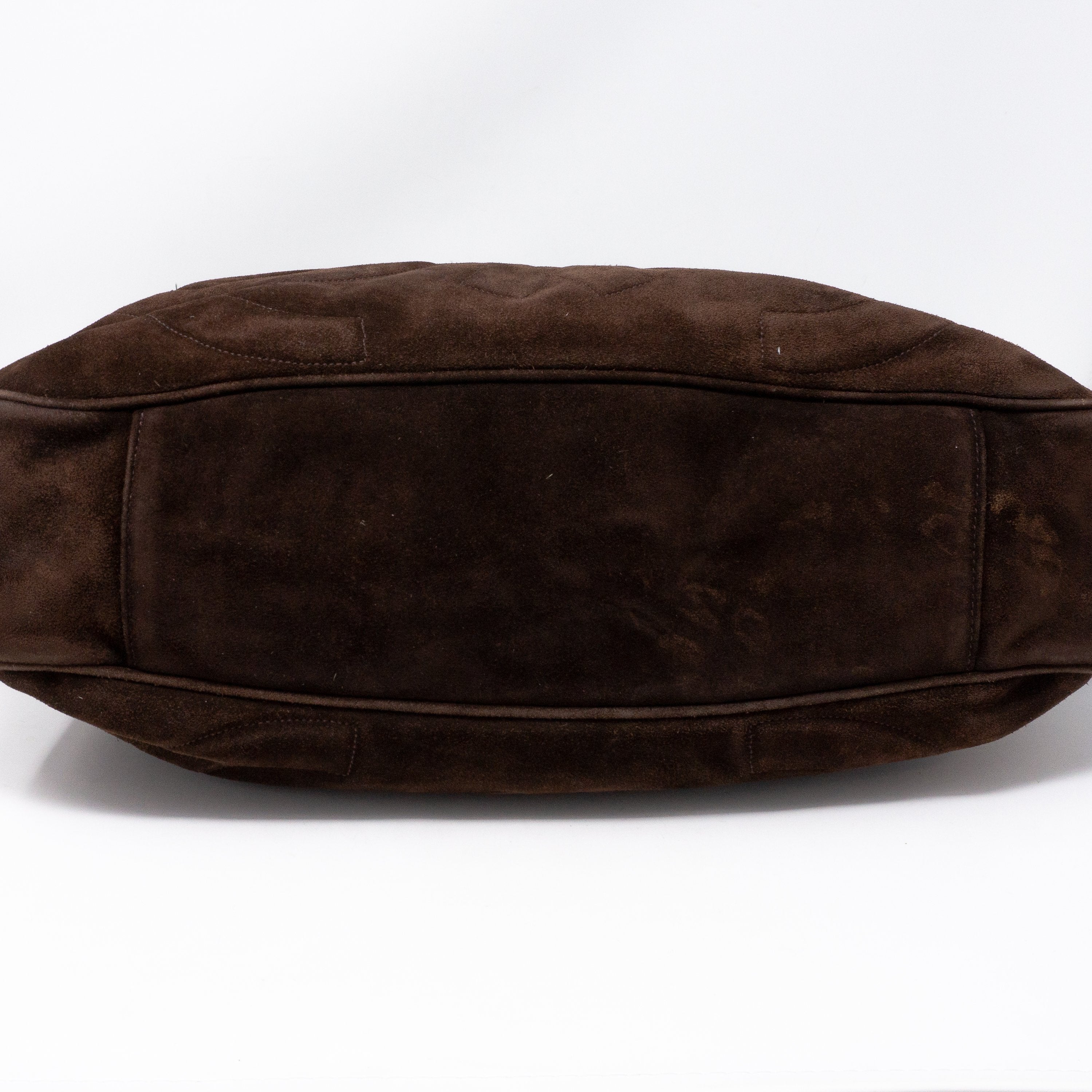 CC Tassel Shoulder Bag Brown Suede