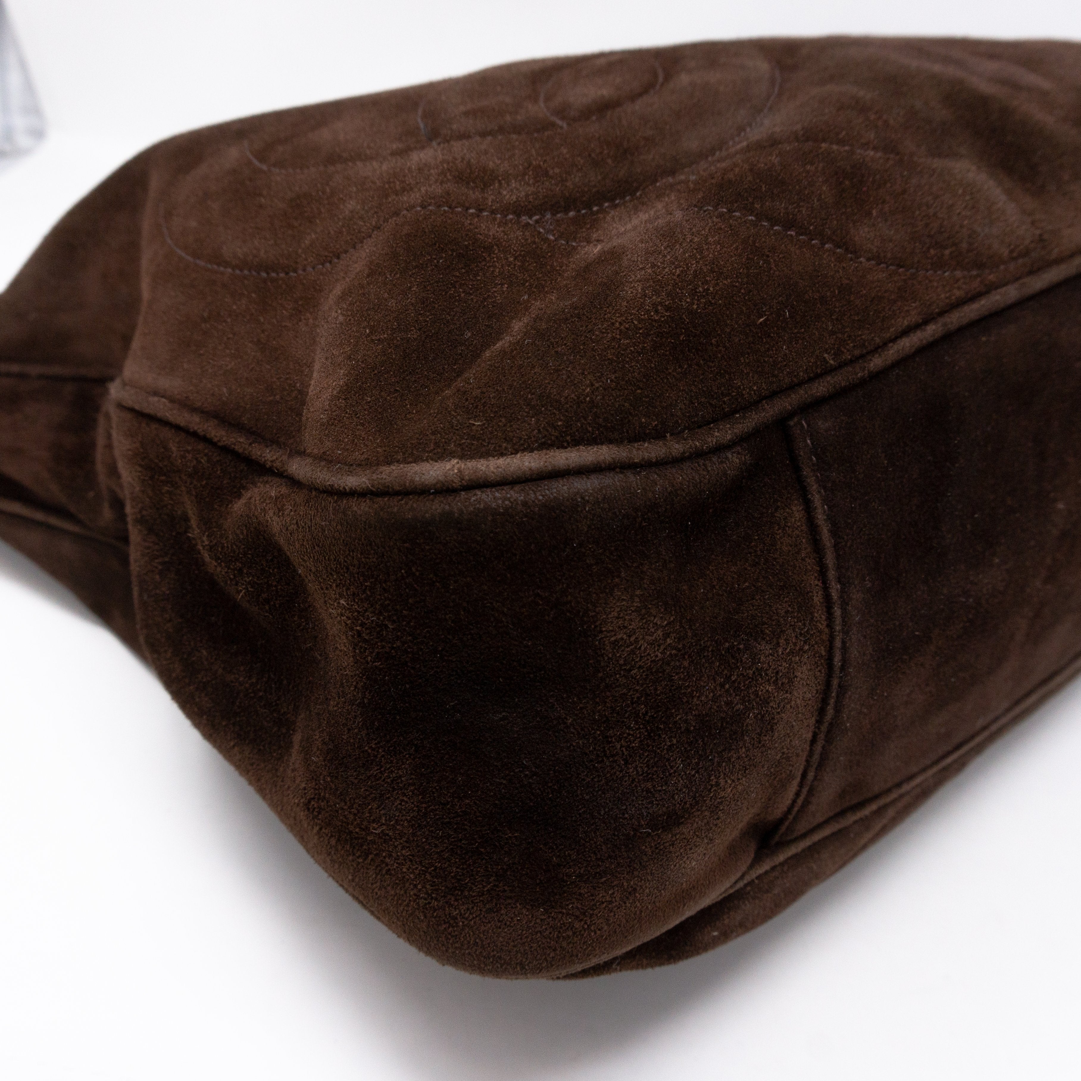 CC Tassel Shoulder Bag Brown Suede