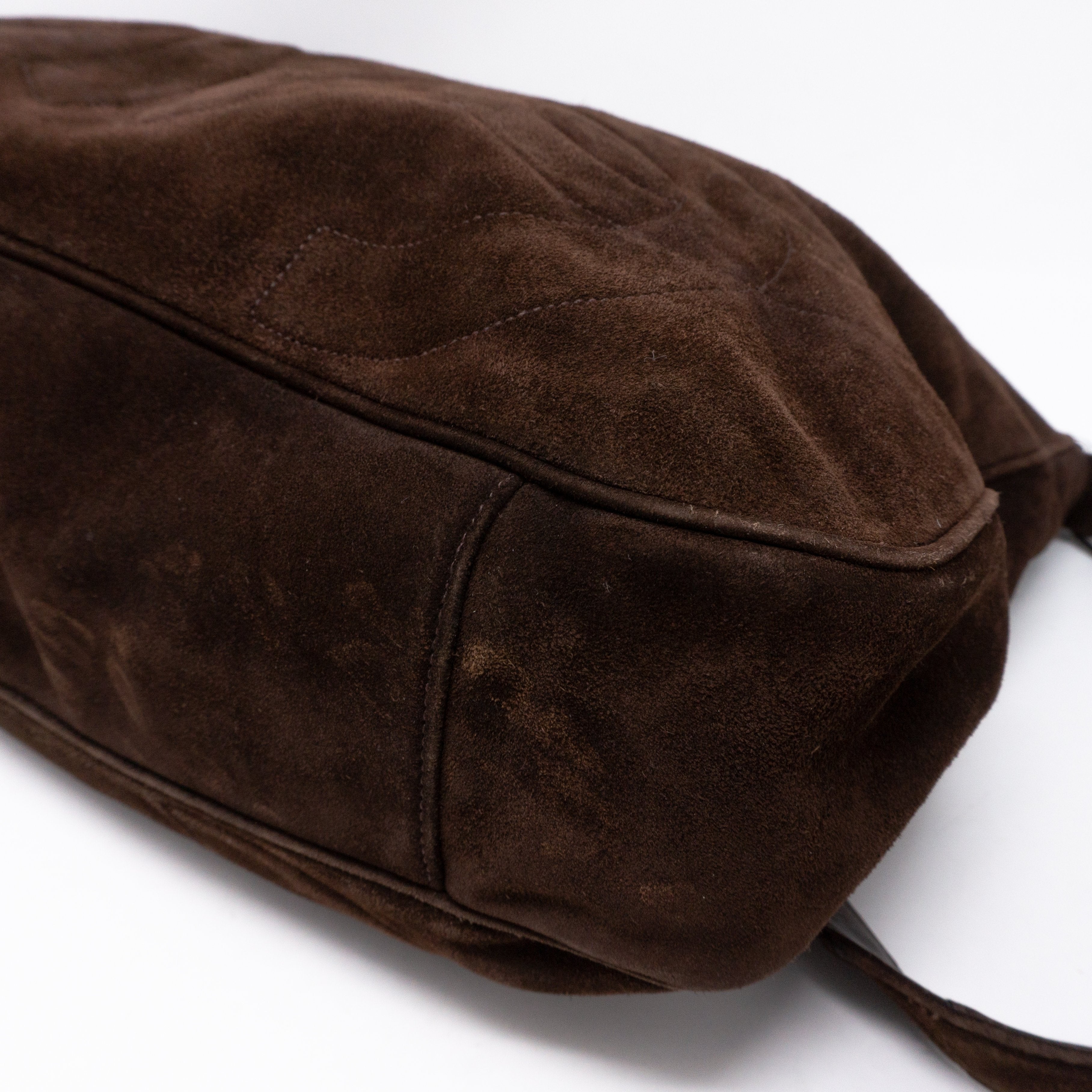 CC Tassel Shoulder Bag Brown Suede