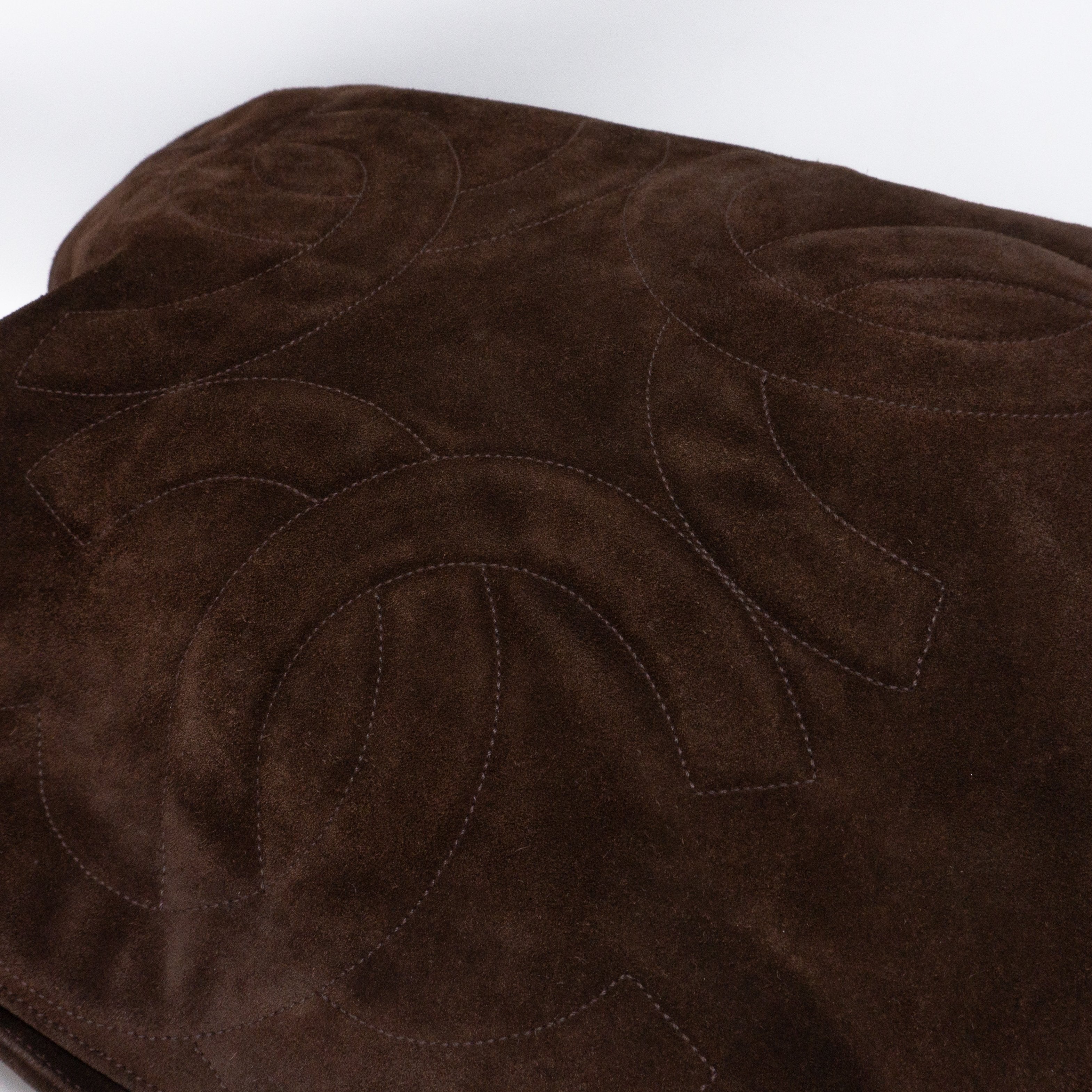 CC Tassel Shoulder Bag Brown Suede