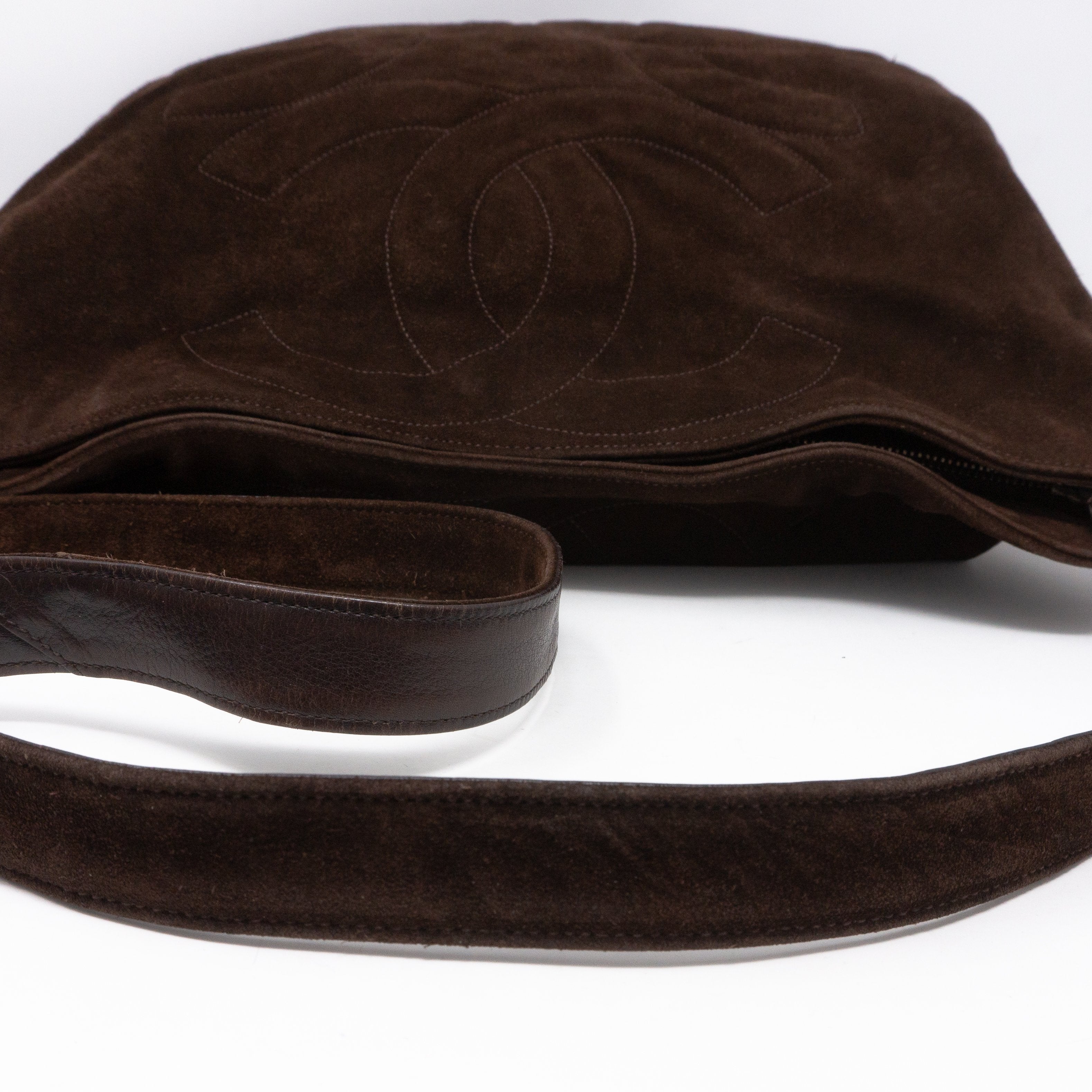 CC Tassel Shoulder Bag Brown Suede