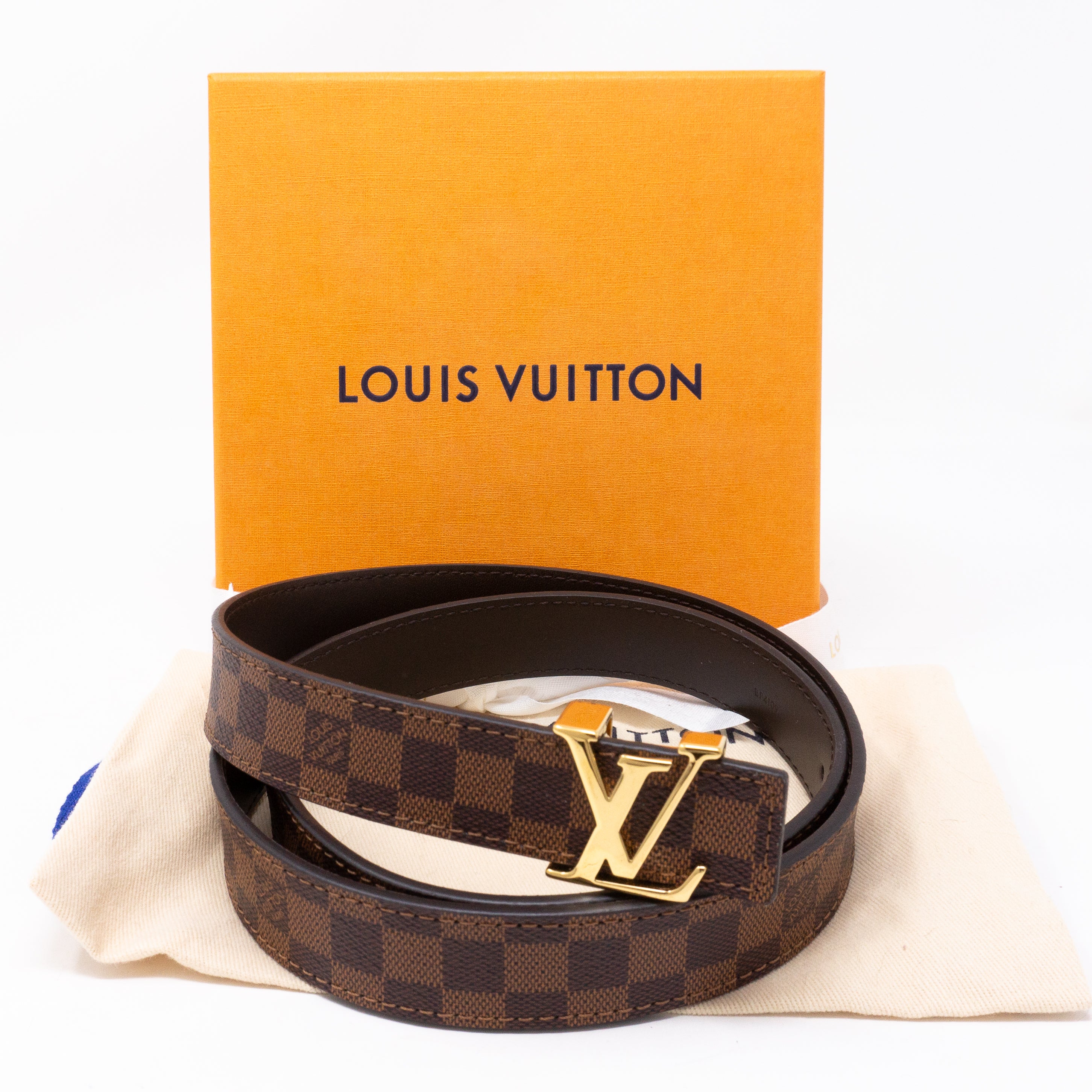 Louis Vuitton – Belt Mini Damier Azur 25 mm 85 cm – Queen Station