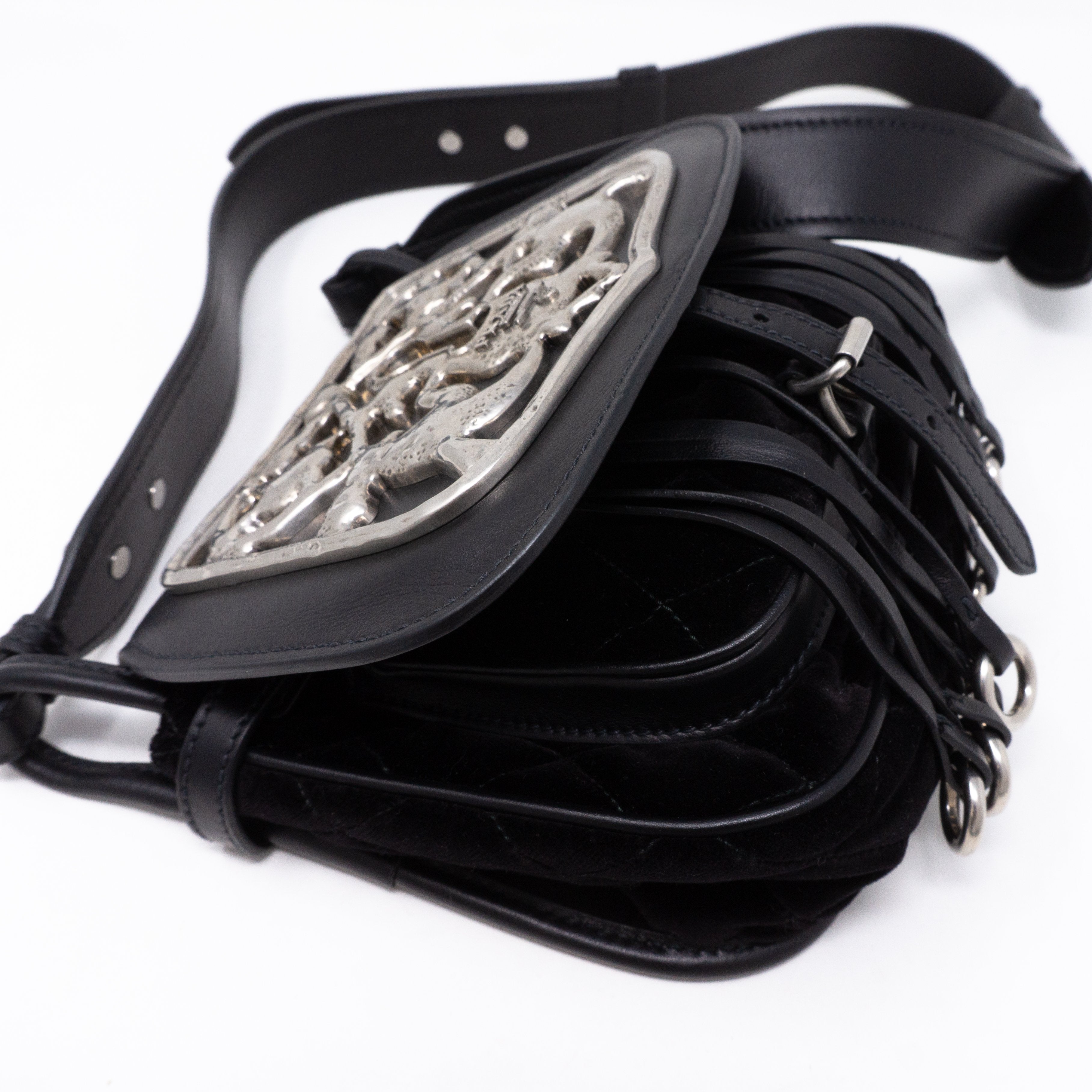 Corsaire Black Velvet Leather Bag