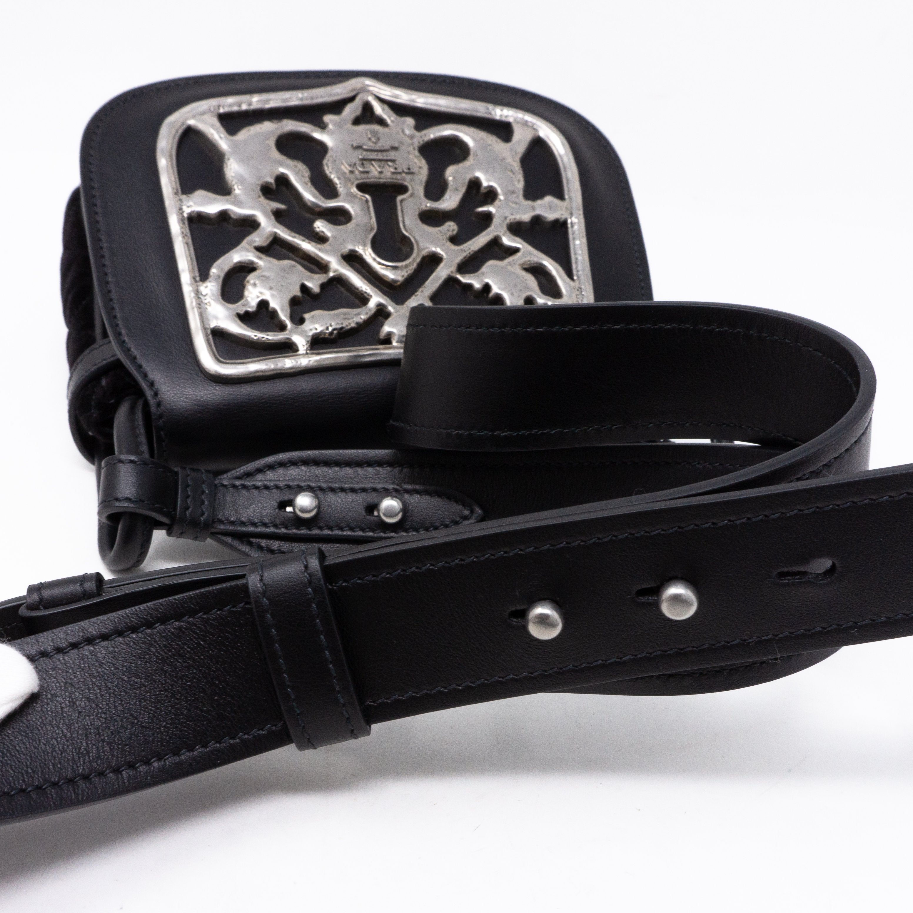 Corsaire Black Velvet Leather Bag