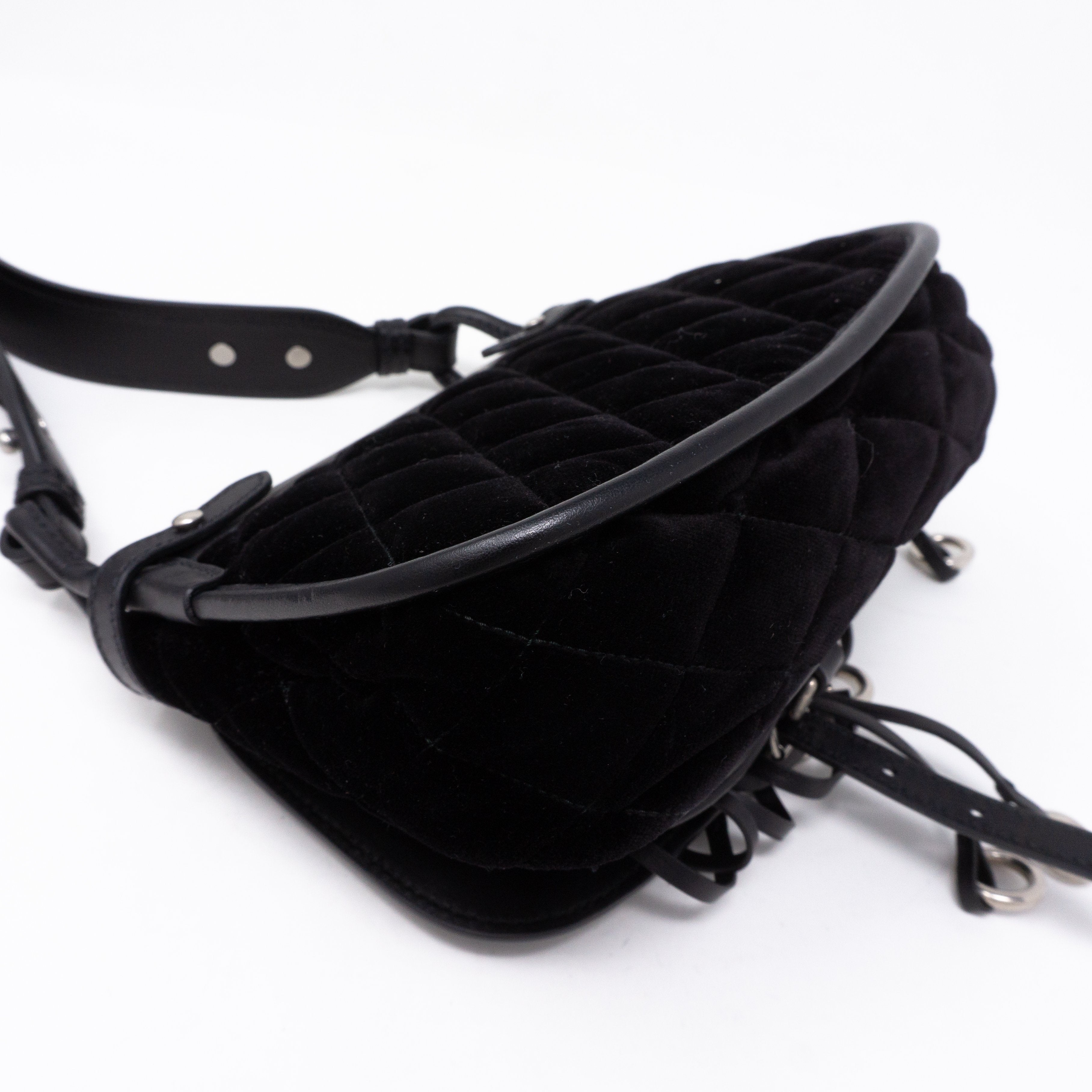 Corsaire Black Velvet Leather Bag