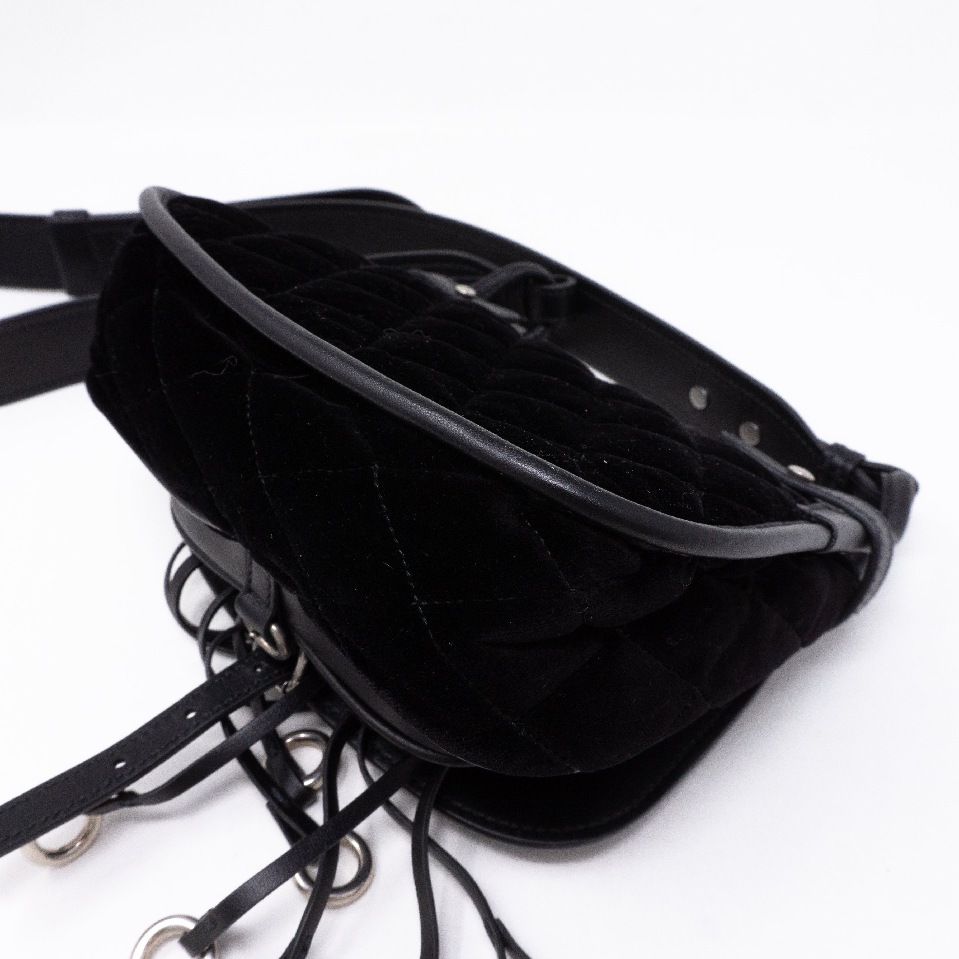 Corsaire Black Velvet Leather Bag