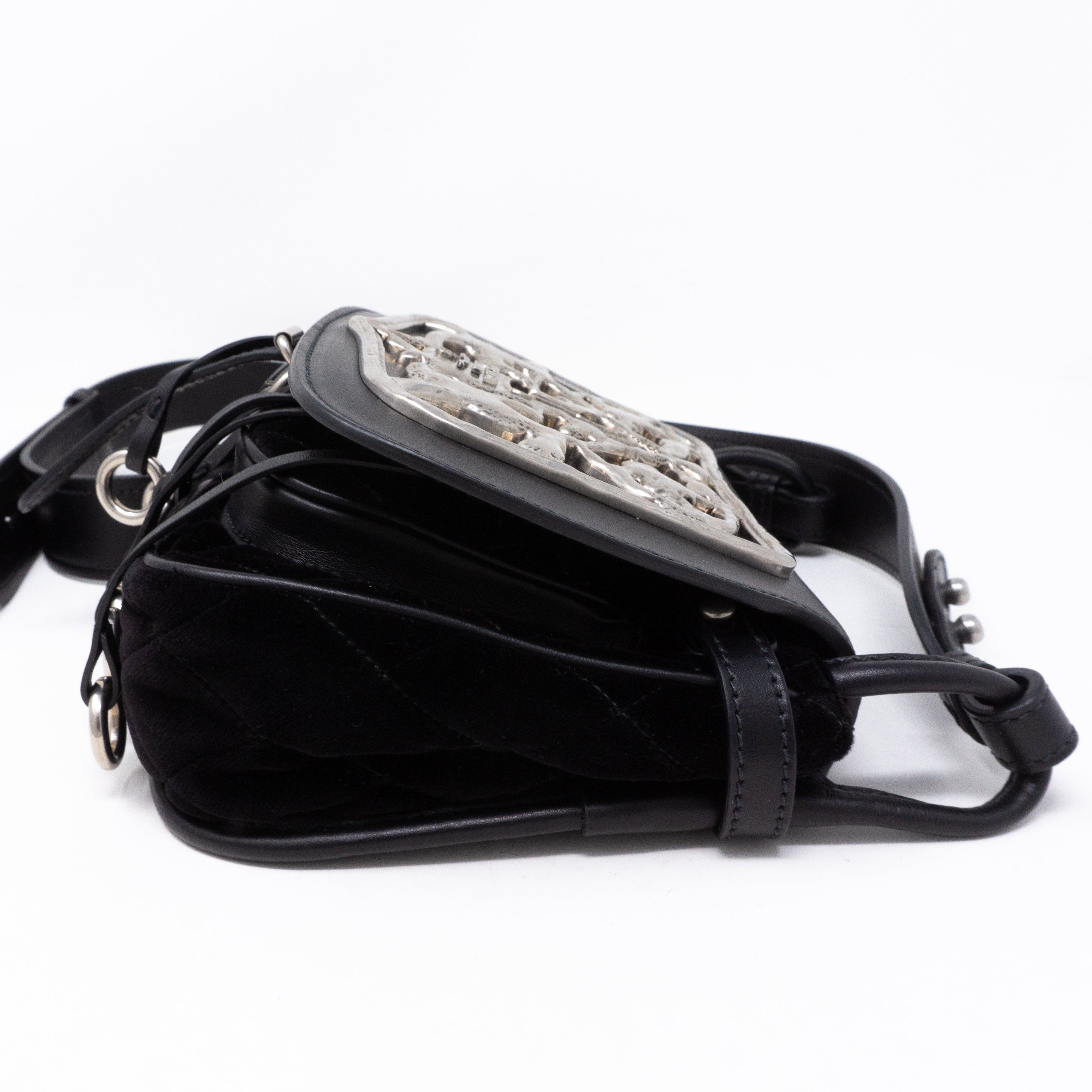 Corsaire Black Velvet Leather Bag