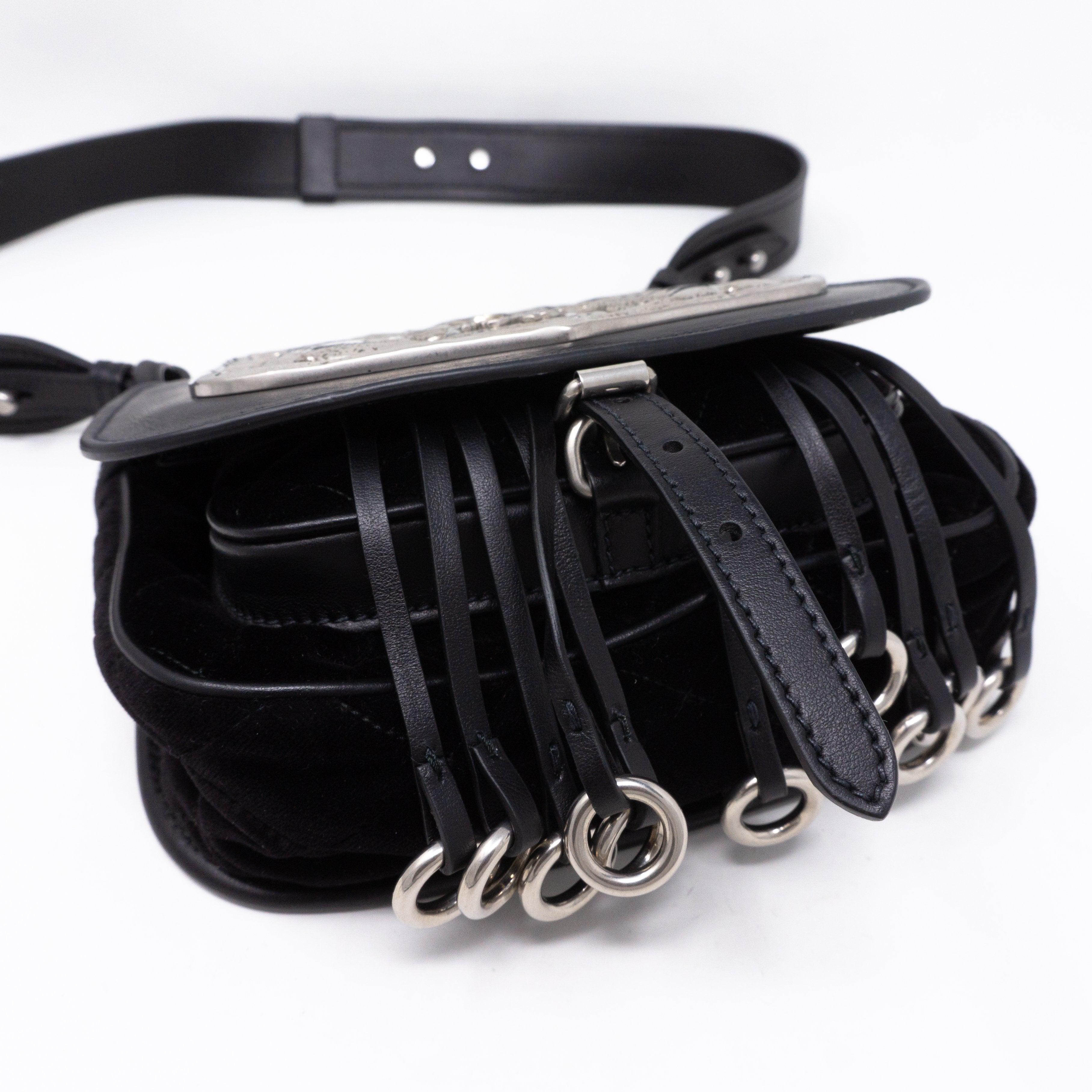 Corsaire Black Velvet Leather Bag