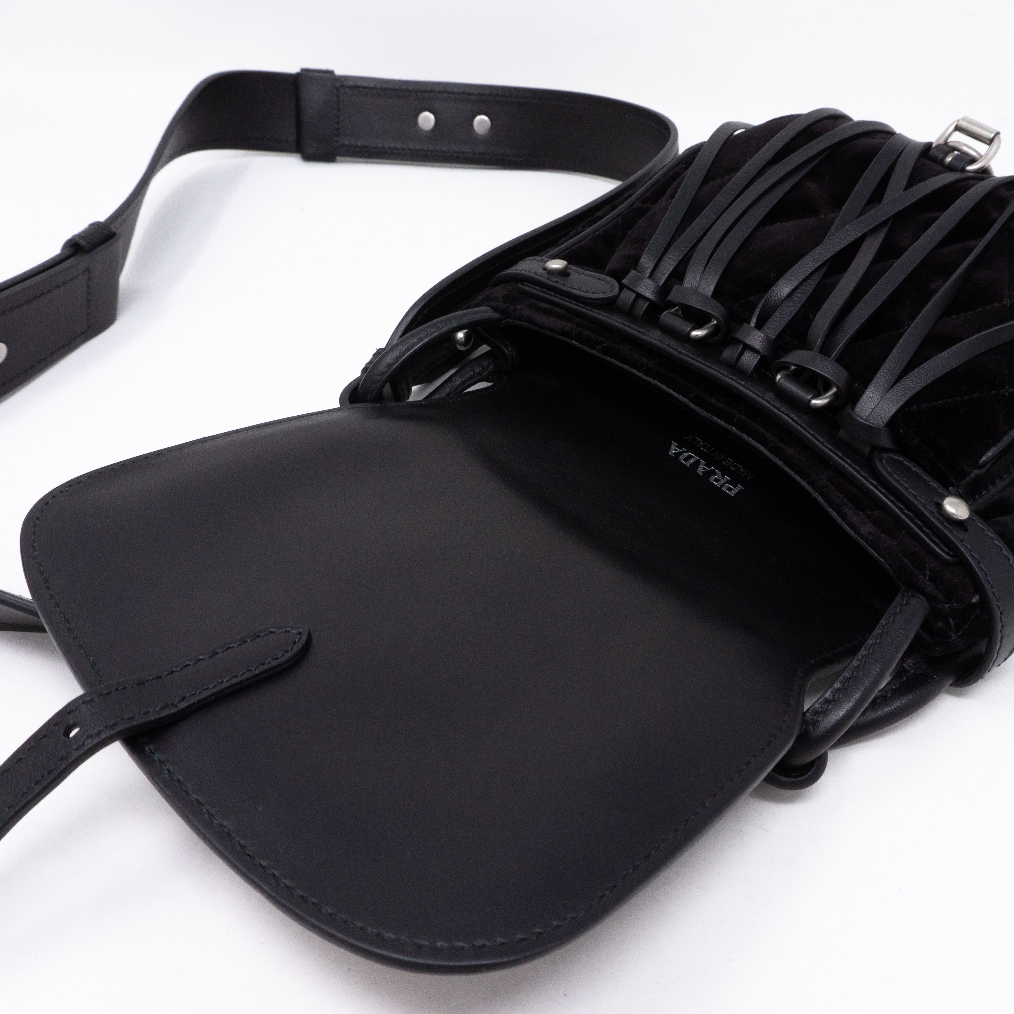 Corsaire Black Velvet Leather Bag