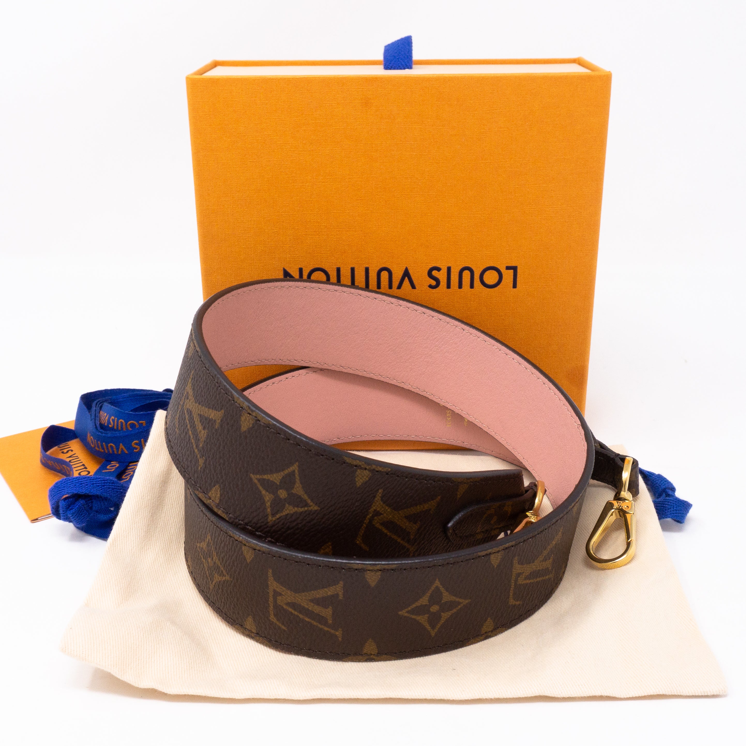Louis Vuitton Monogram Bandouliere Shoulder Strap Rose Ballerine