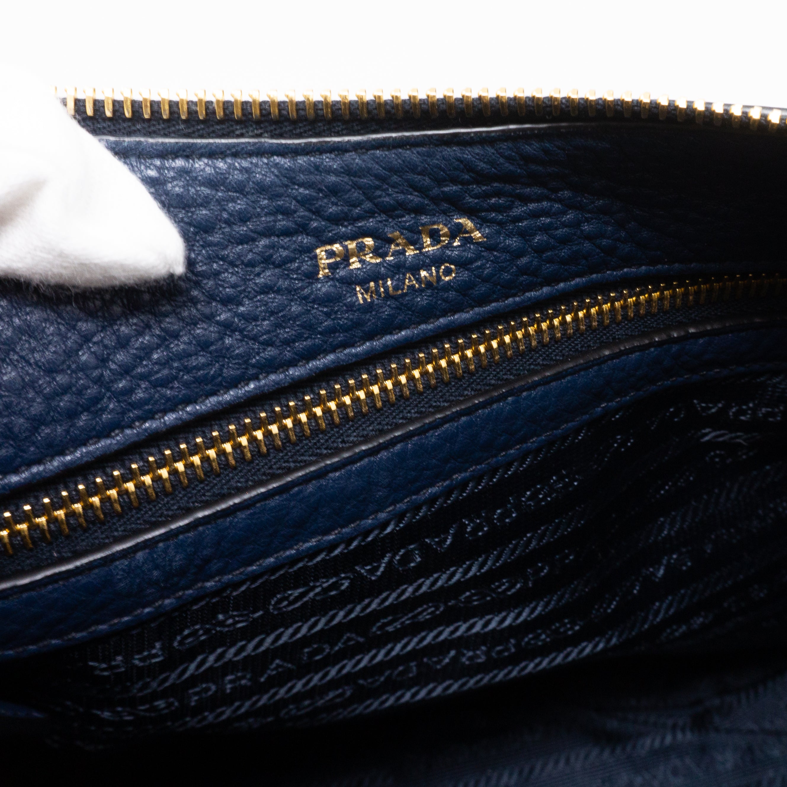 Crossbody Canvas Strap Bag Navy Leather