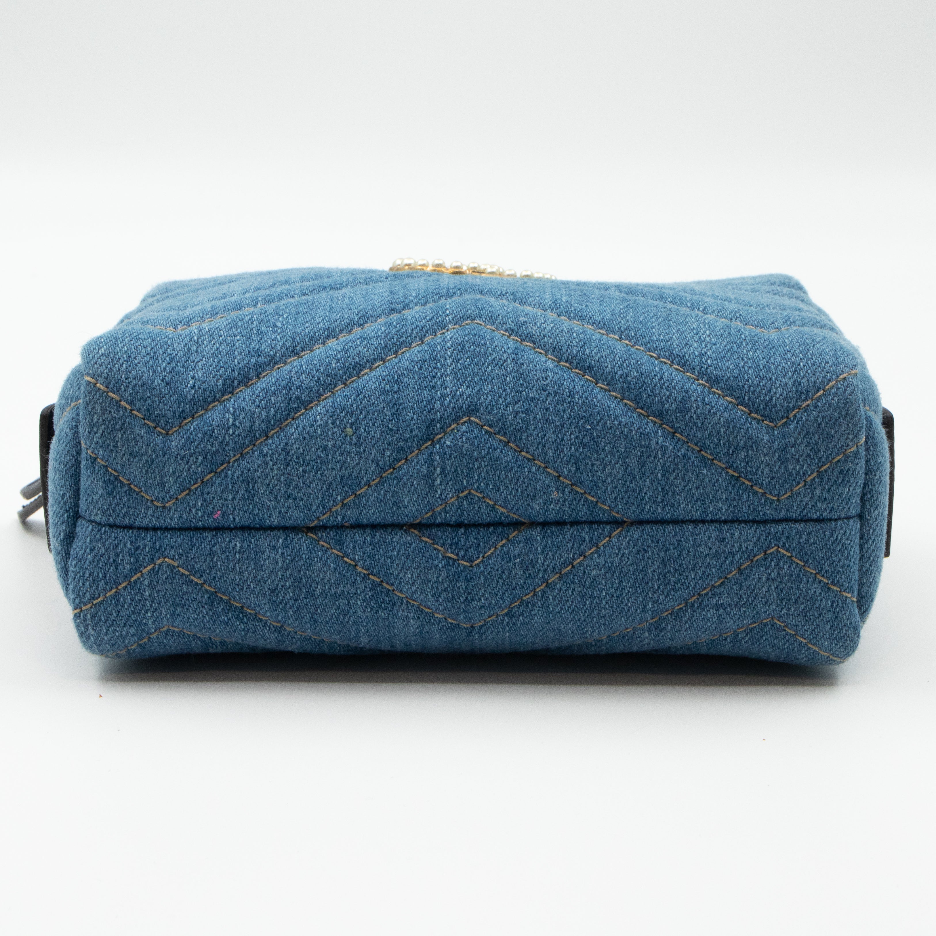 GG Marmont Cosmetic Case Denim