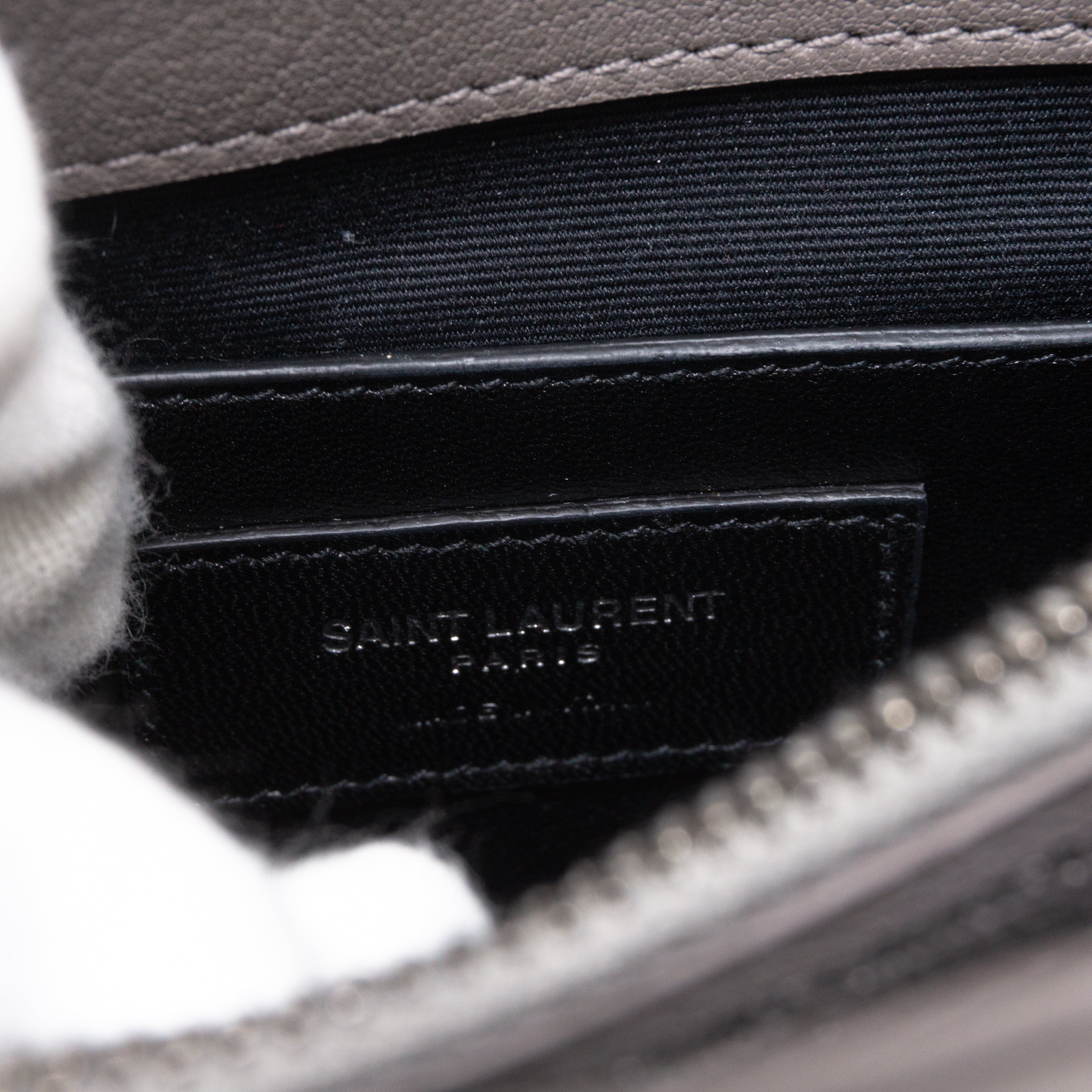 College Medium Diamond Quilted Leather Grey