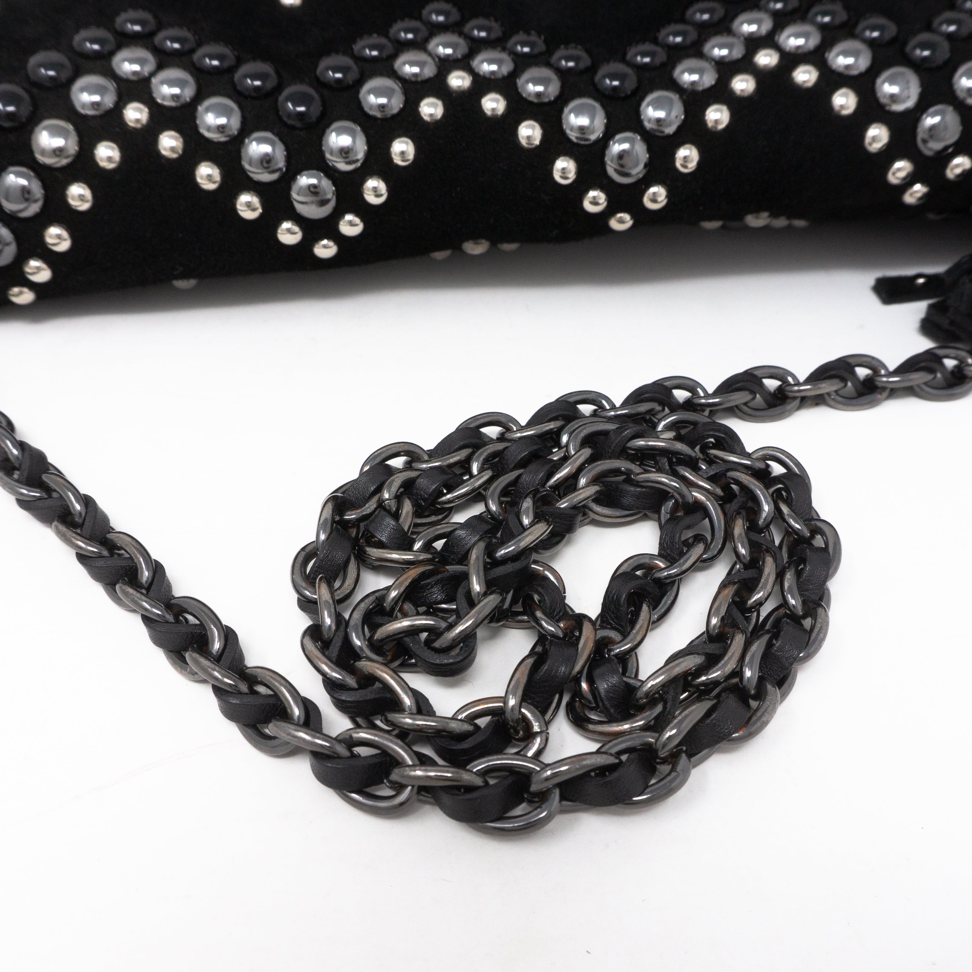 Lily Zigzag Medium Black Suede