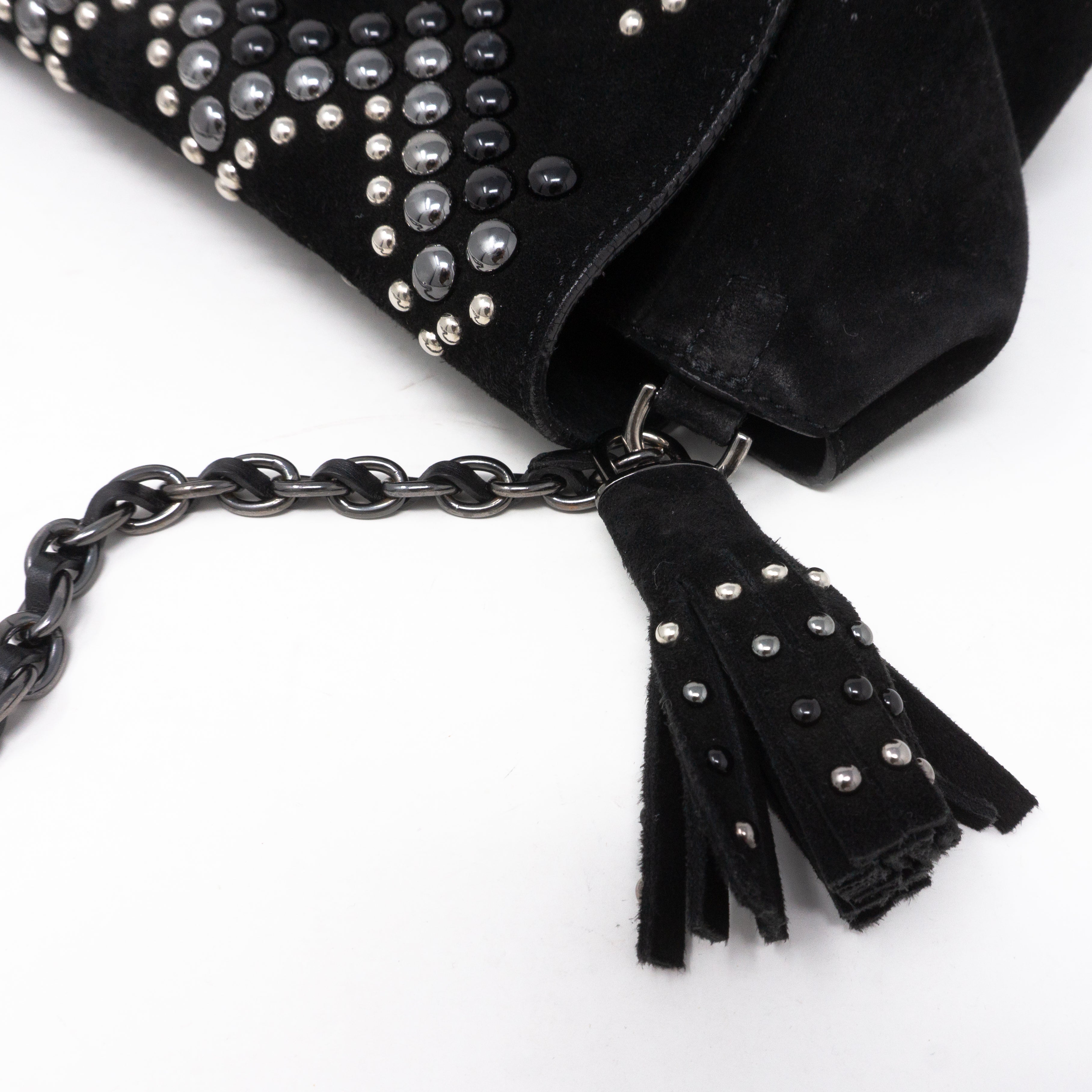 Lily Zigzag Medium Black Suede