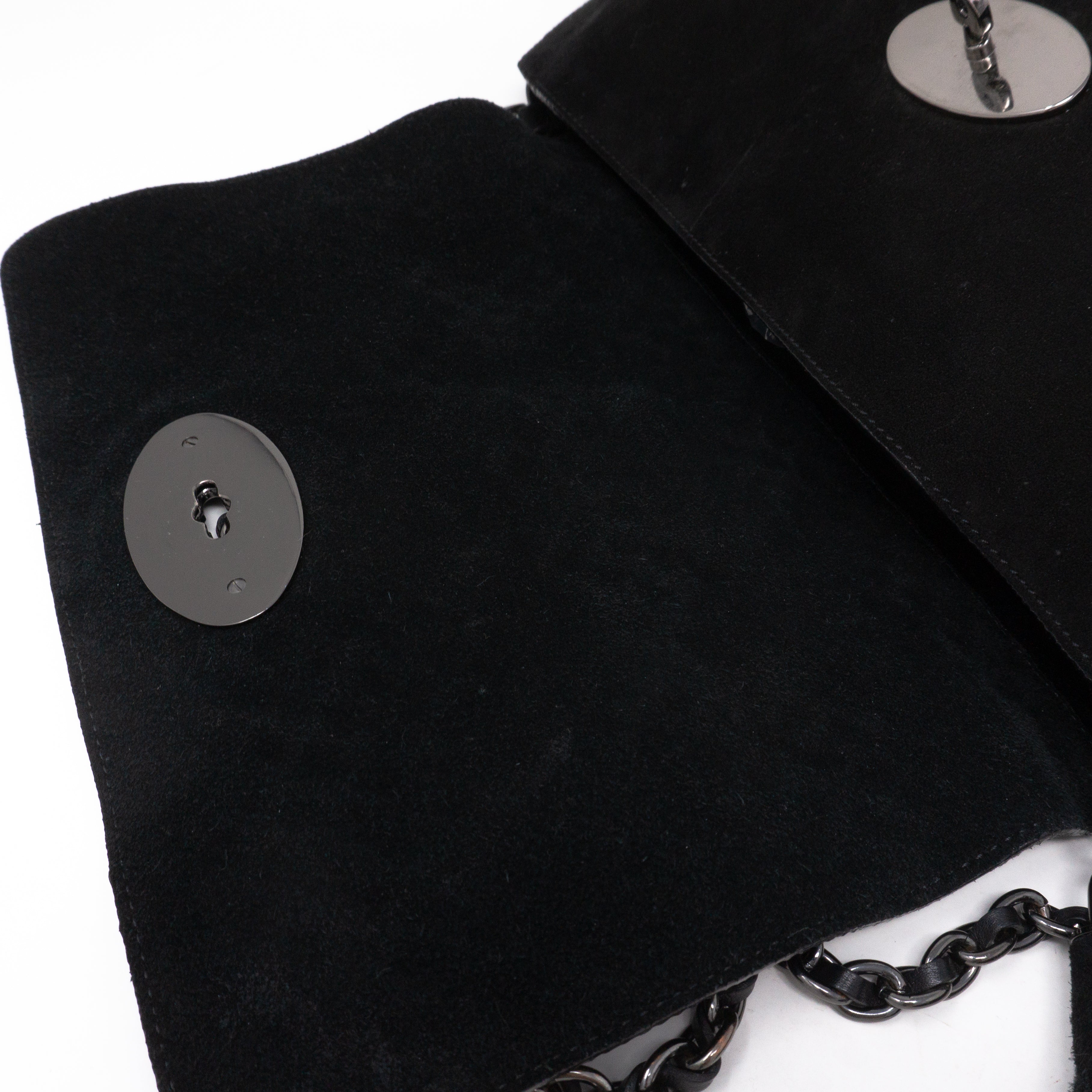 Lily Zigzag Medium Black Suede