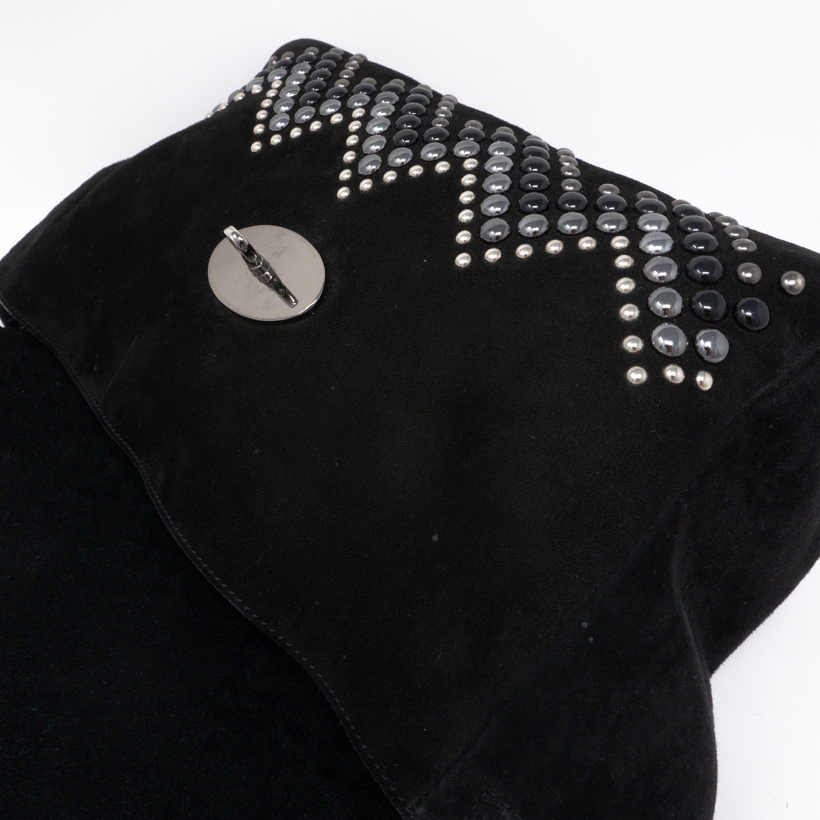 Lily Zigzag Medium Black Suede