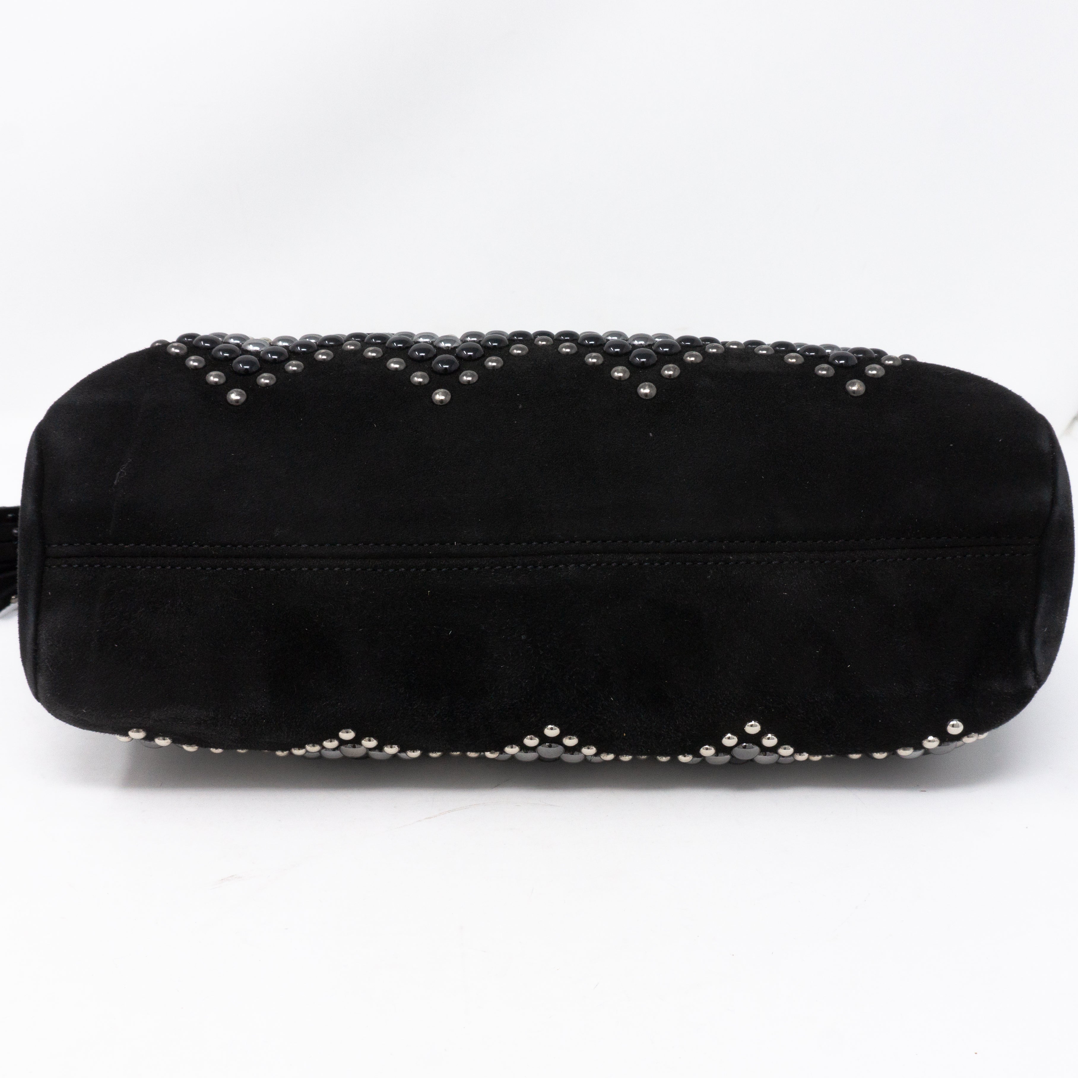 Lily Zigzag Medium Black Suede