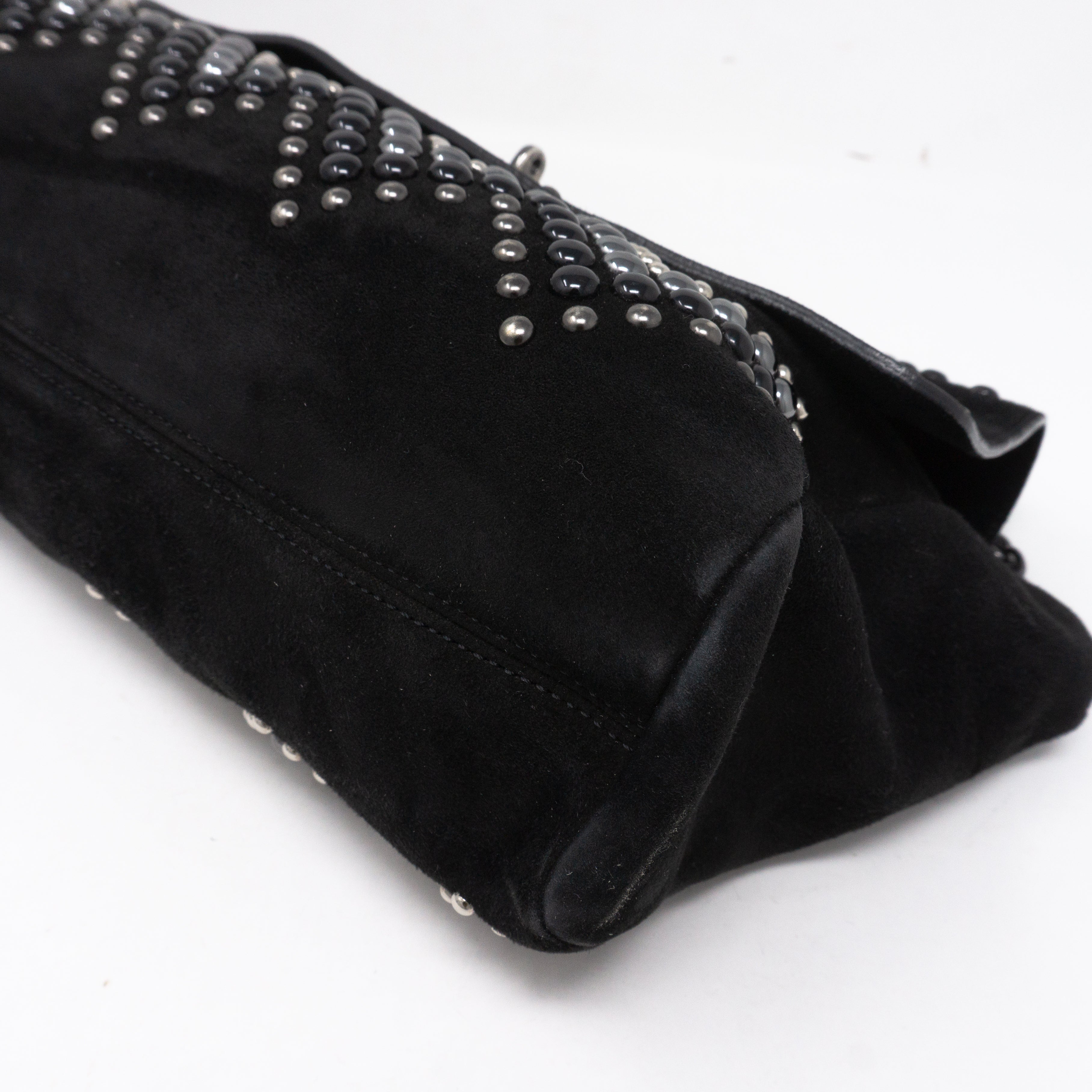 Lily Zigzag Medium Black Suede
