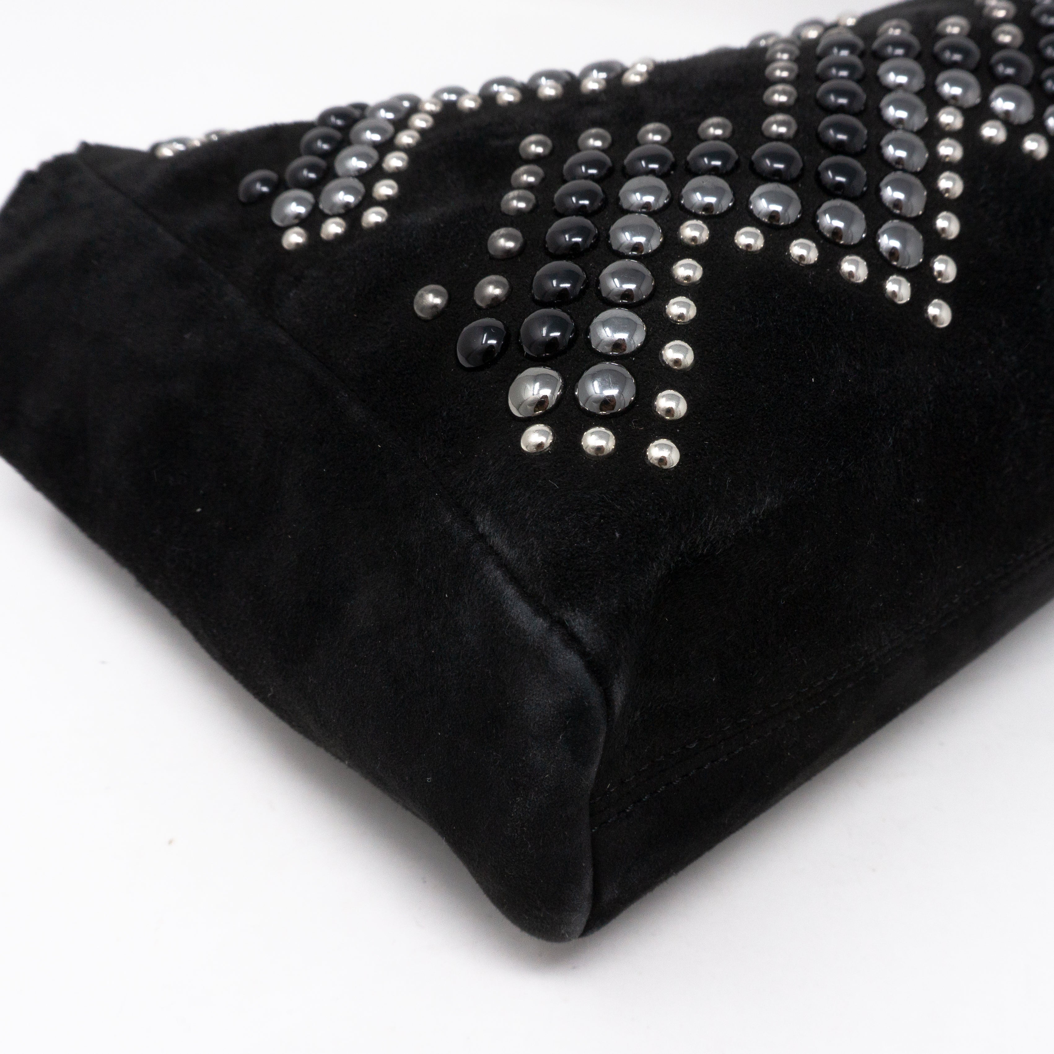 Lily Zigzag Medium Black Suede