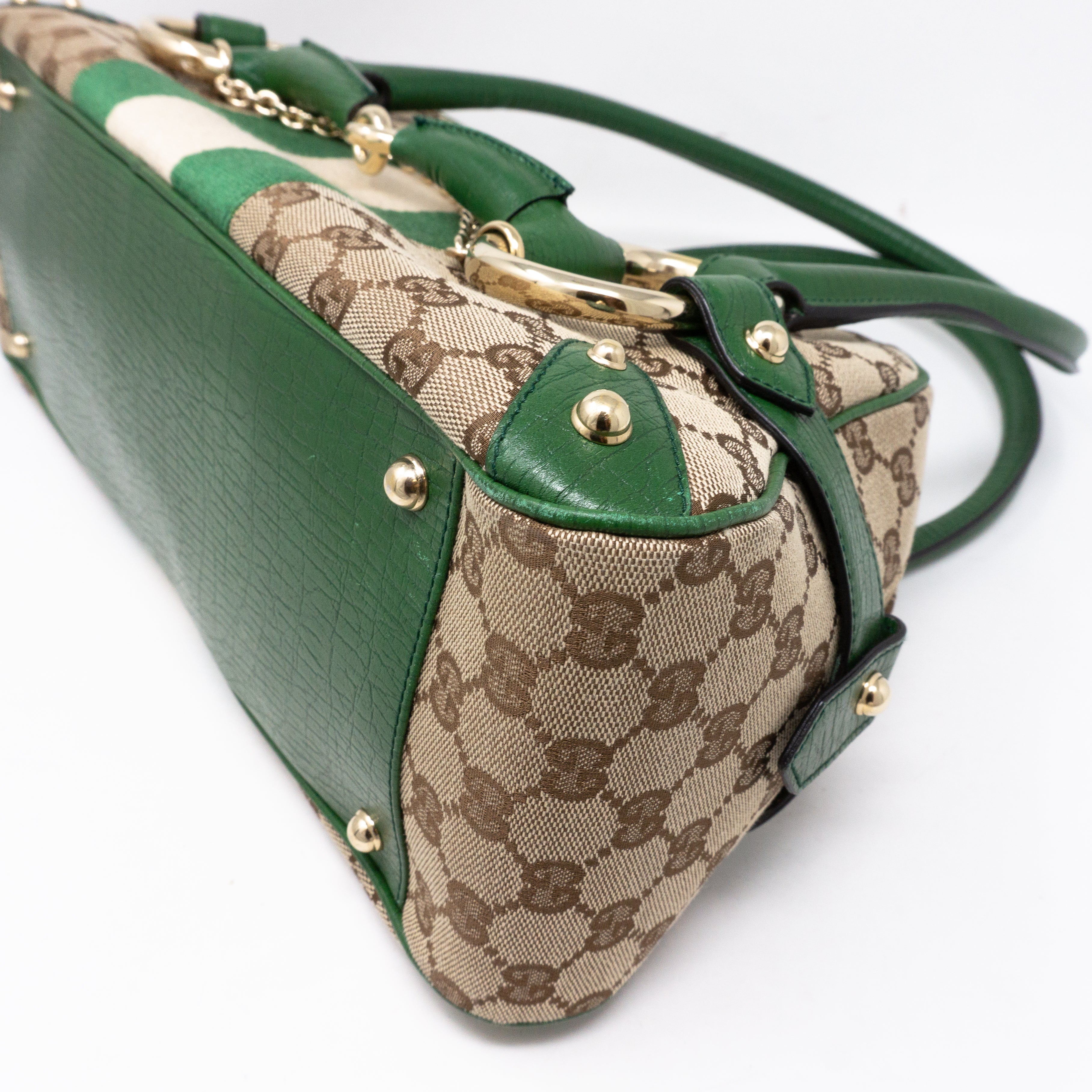 Horsebit Chain Shoulder Bag Green