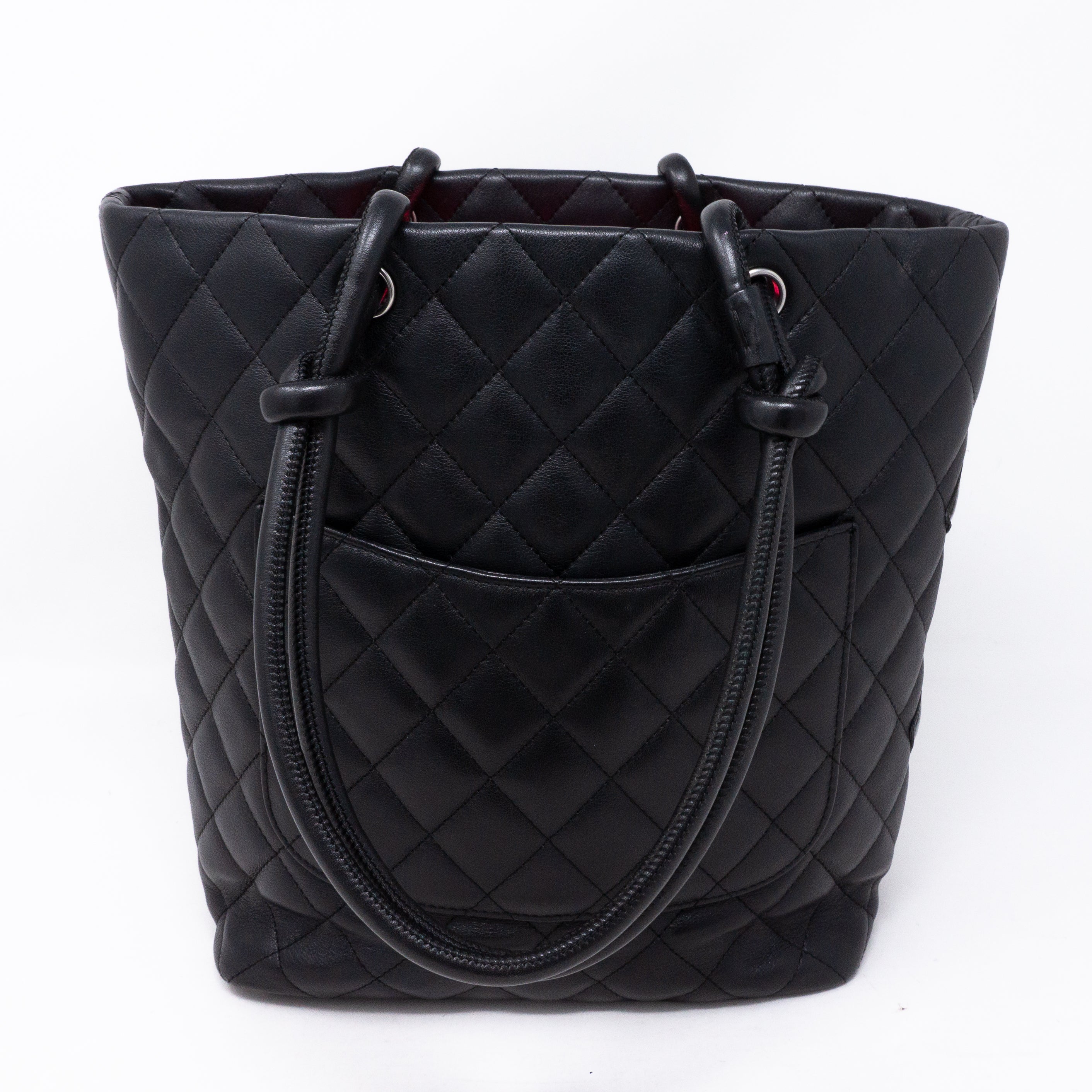 Cambon Small Tote Quilted Leather Black