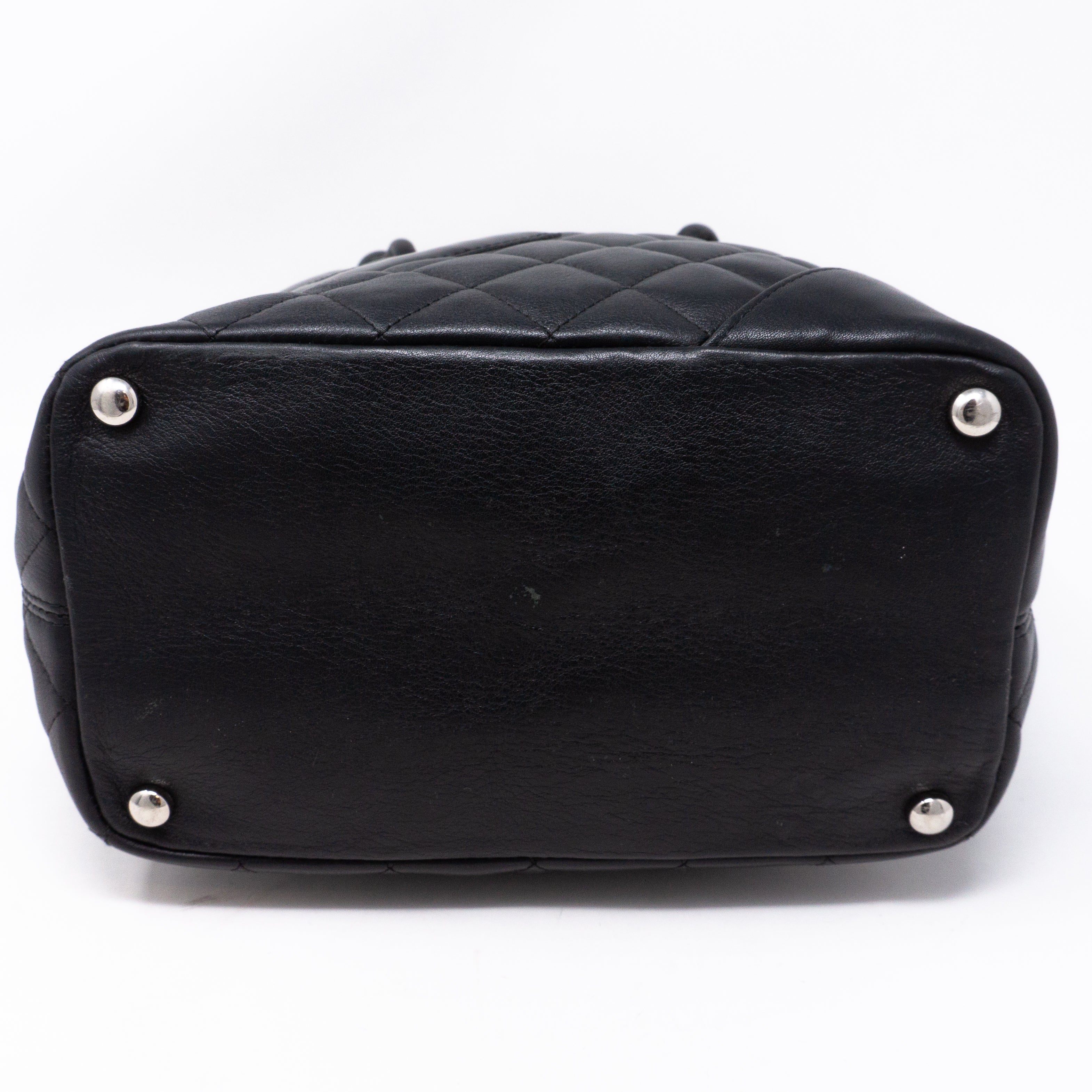 Cambon Small Tote Quilted Leather Black