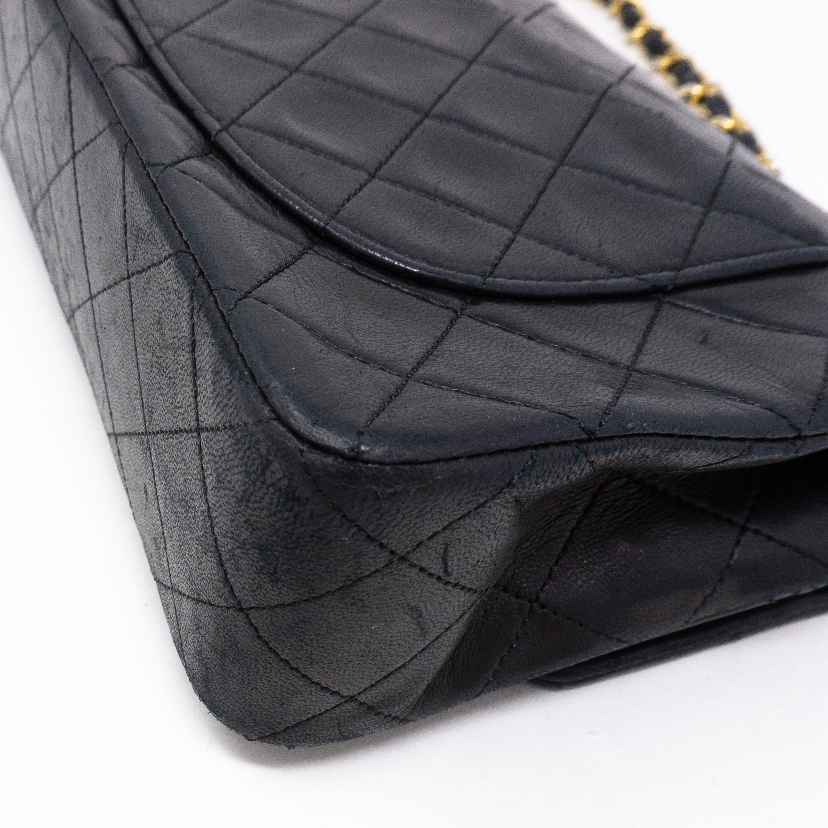 Classic Double Flap Small Black Gold