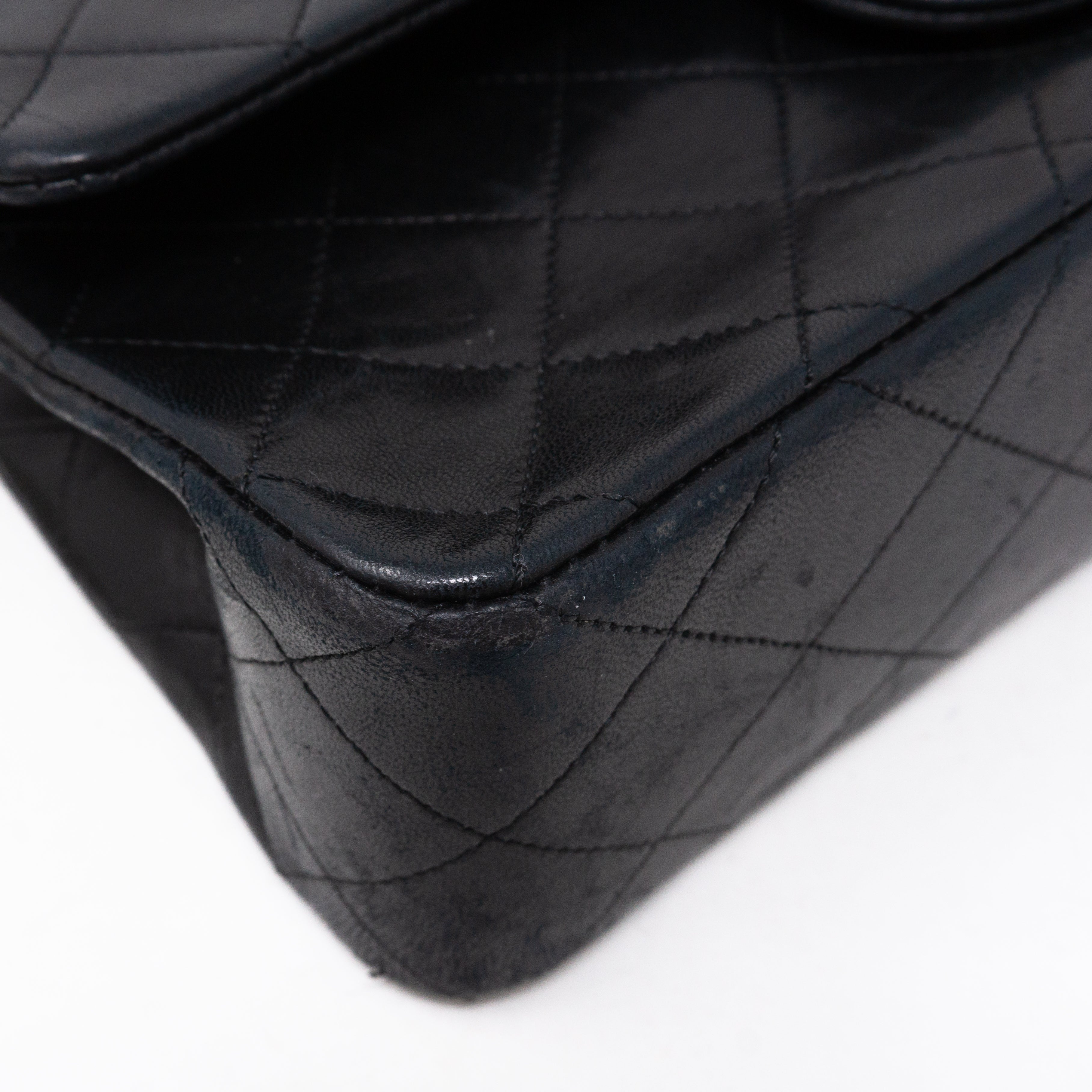 Classic Double Flap Small Black Gold