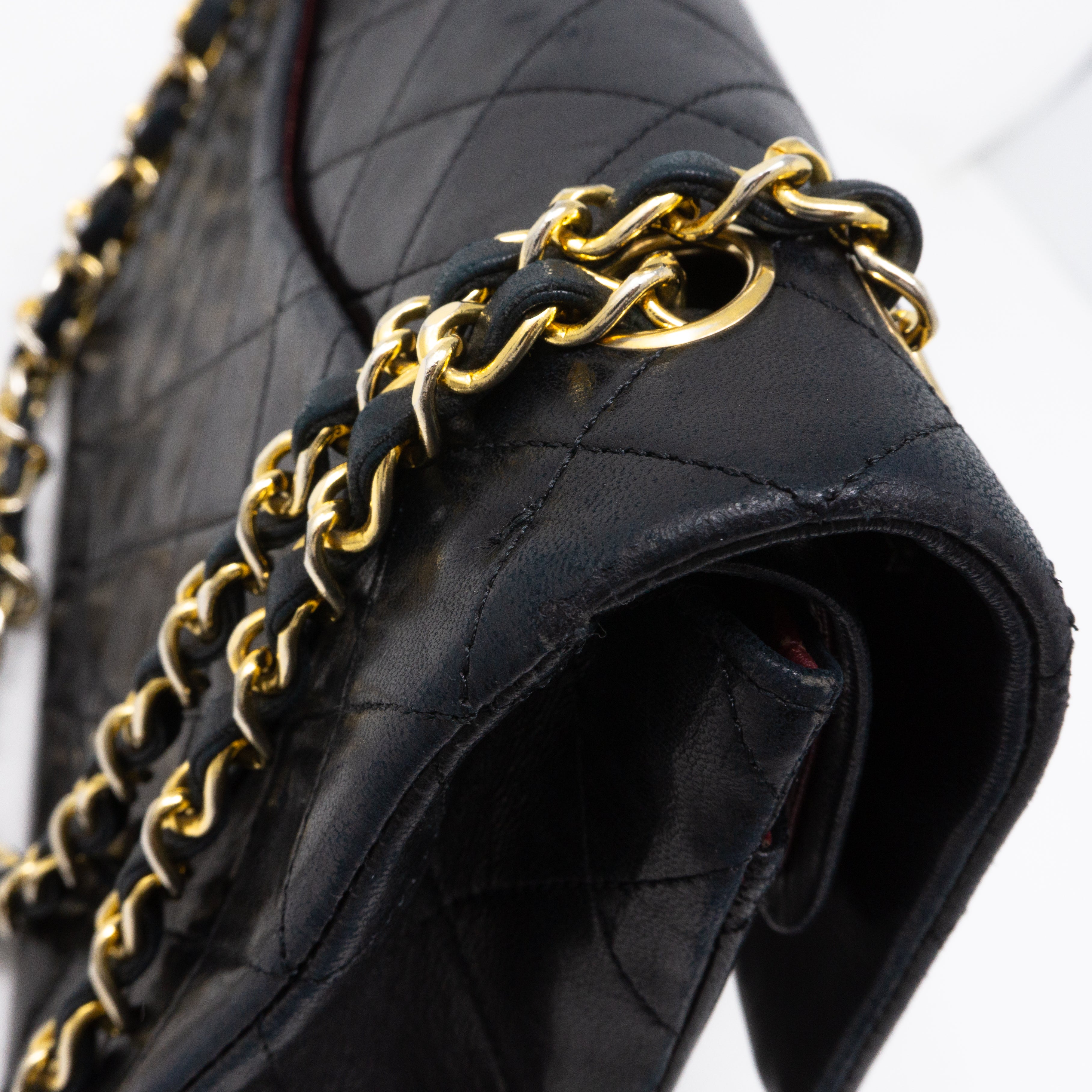 Classic Double Flap Small Black Gold