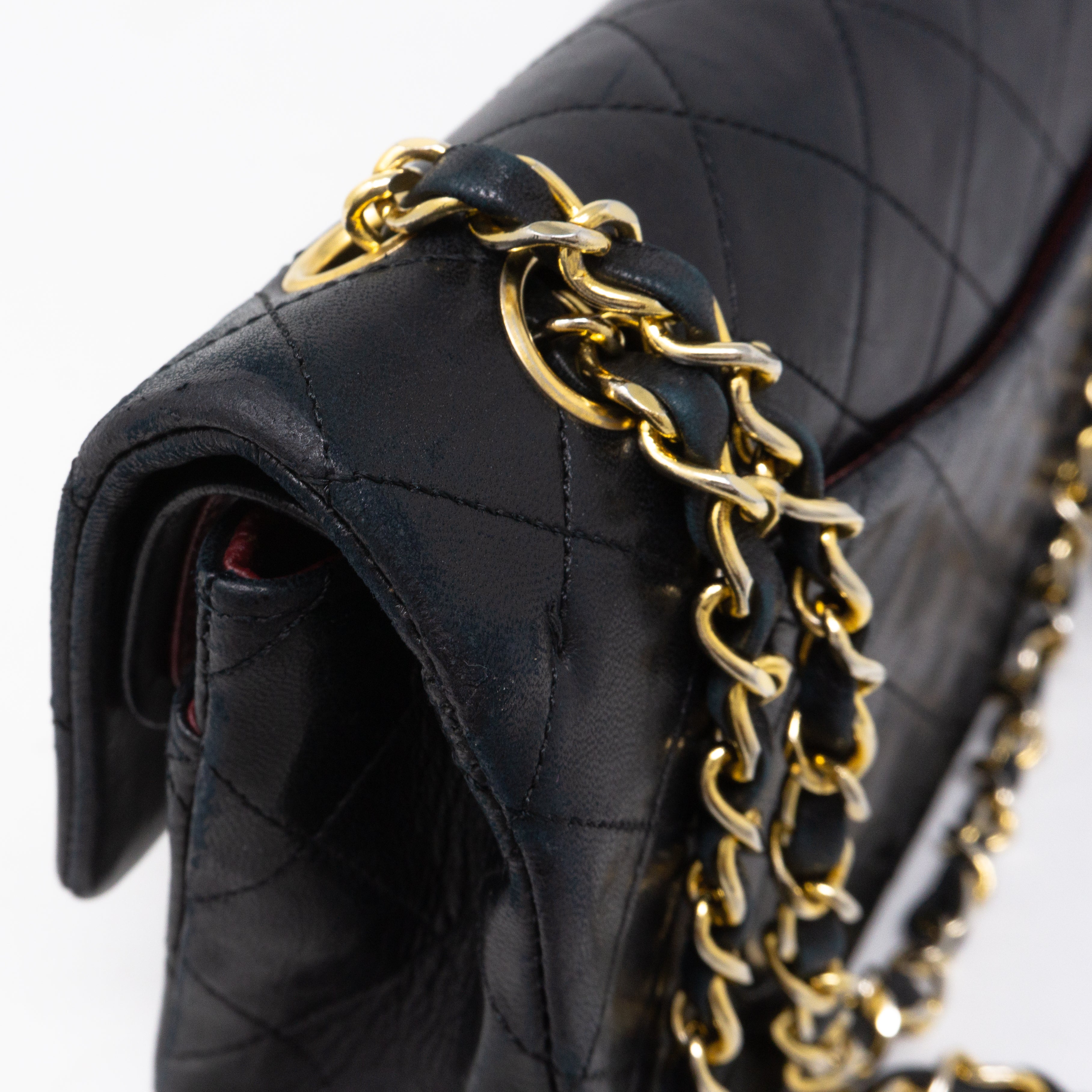 Classic Double Flap Small Black Gold