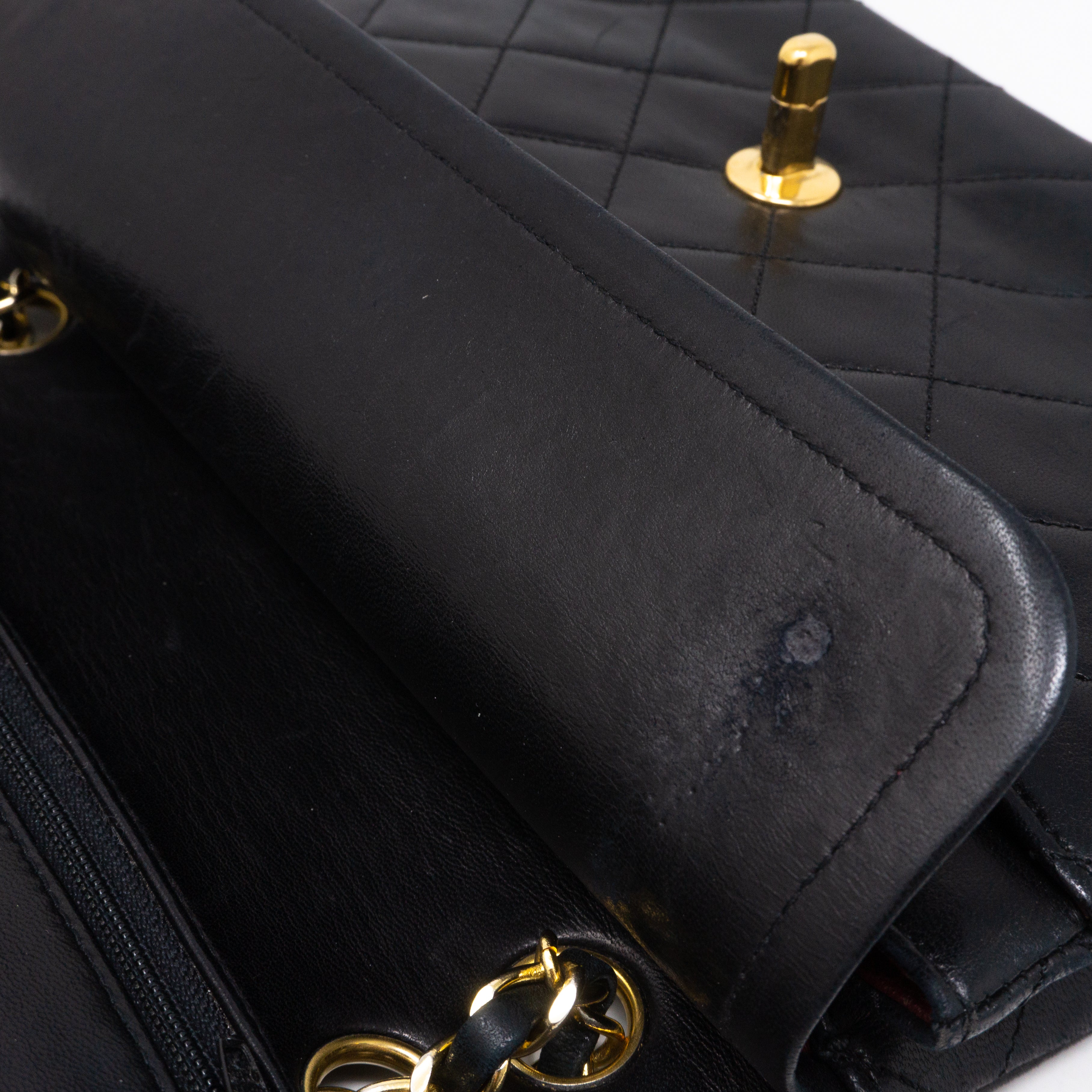 Classic Double Flap Small Black Gold