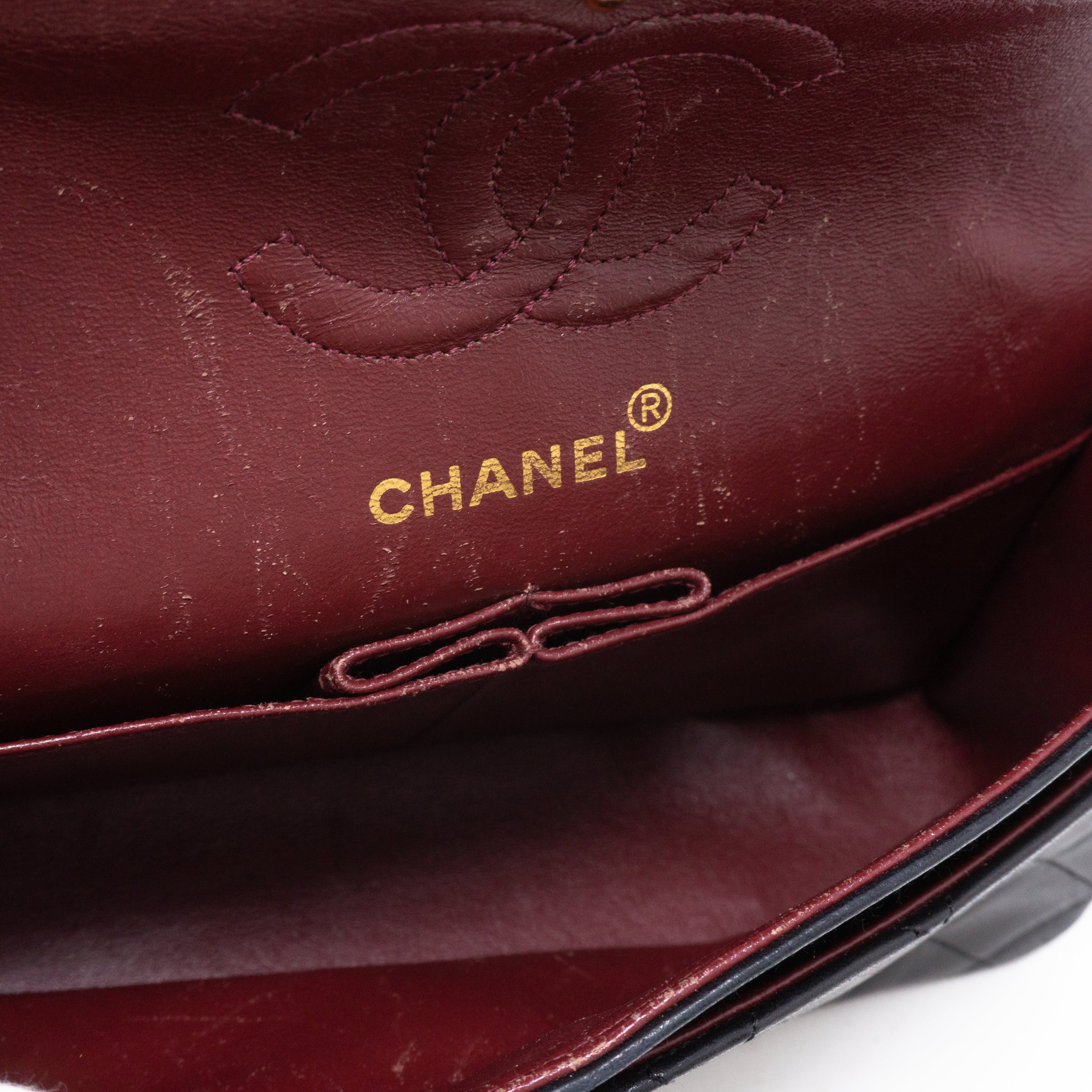 Classic Double Flap Small Black Gold