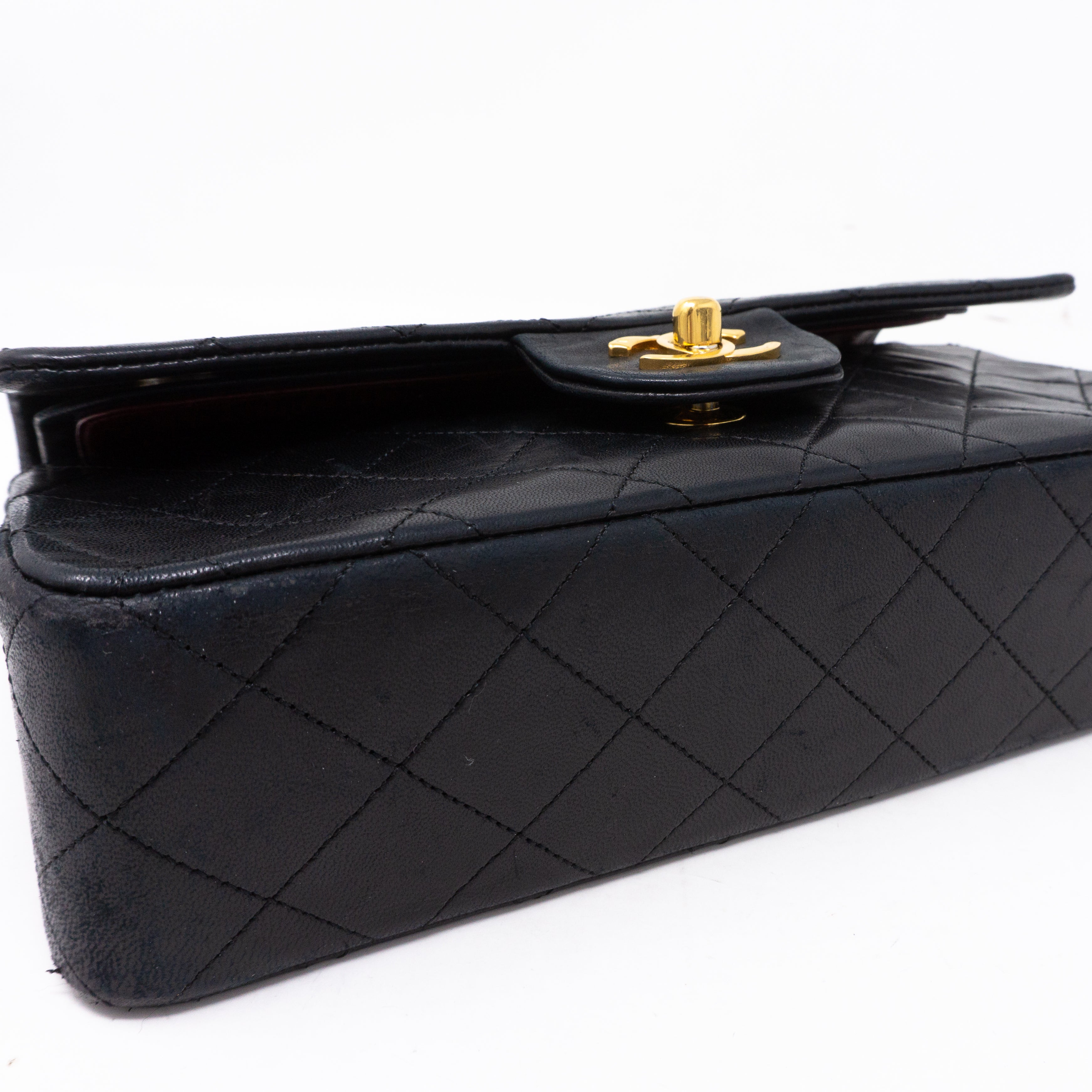 Classic Double Flap Small Black Gold