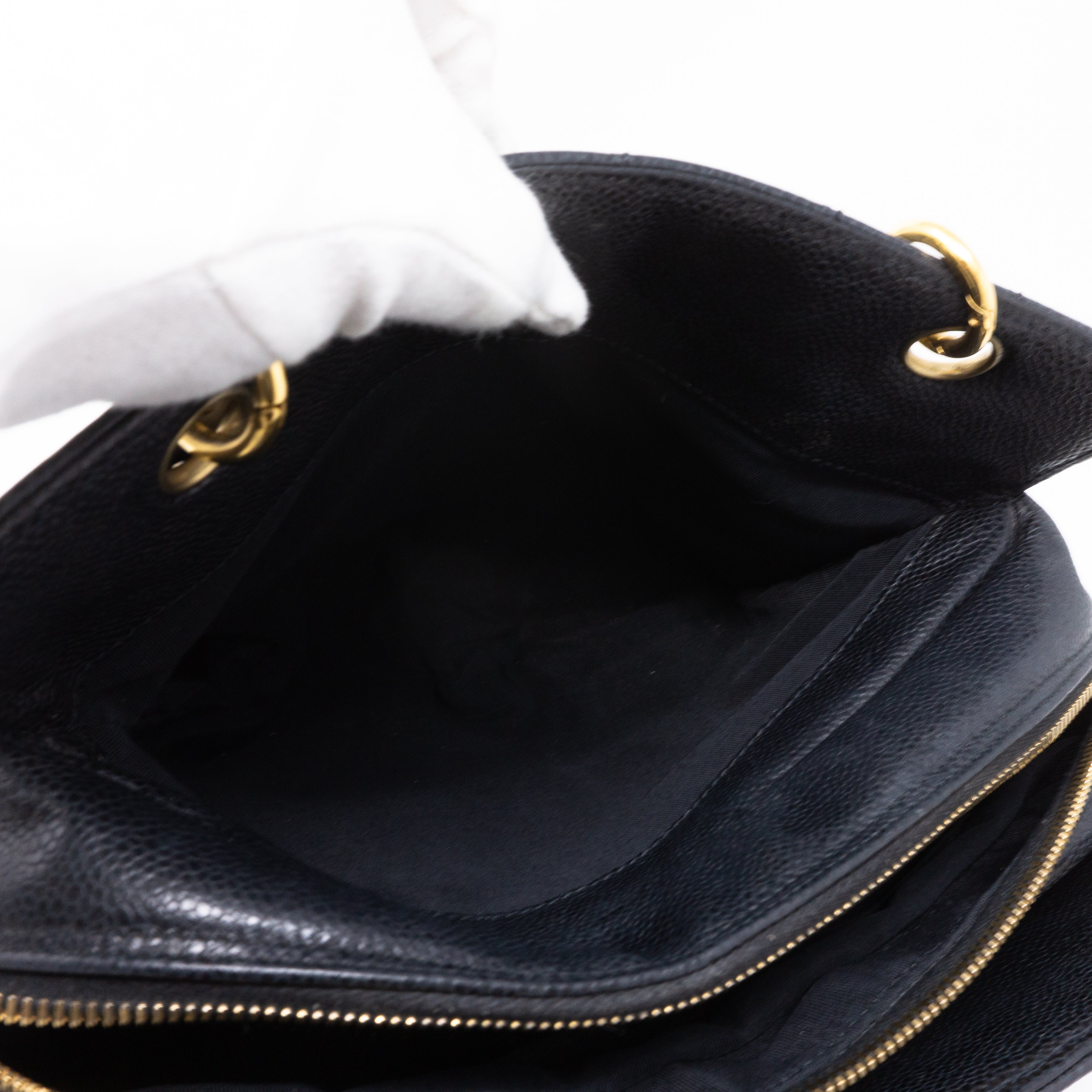 CC Quilted Shopping Tote Black Caviar