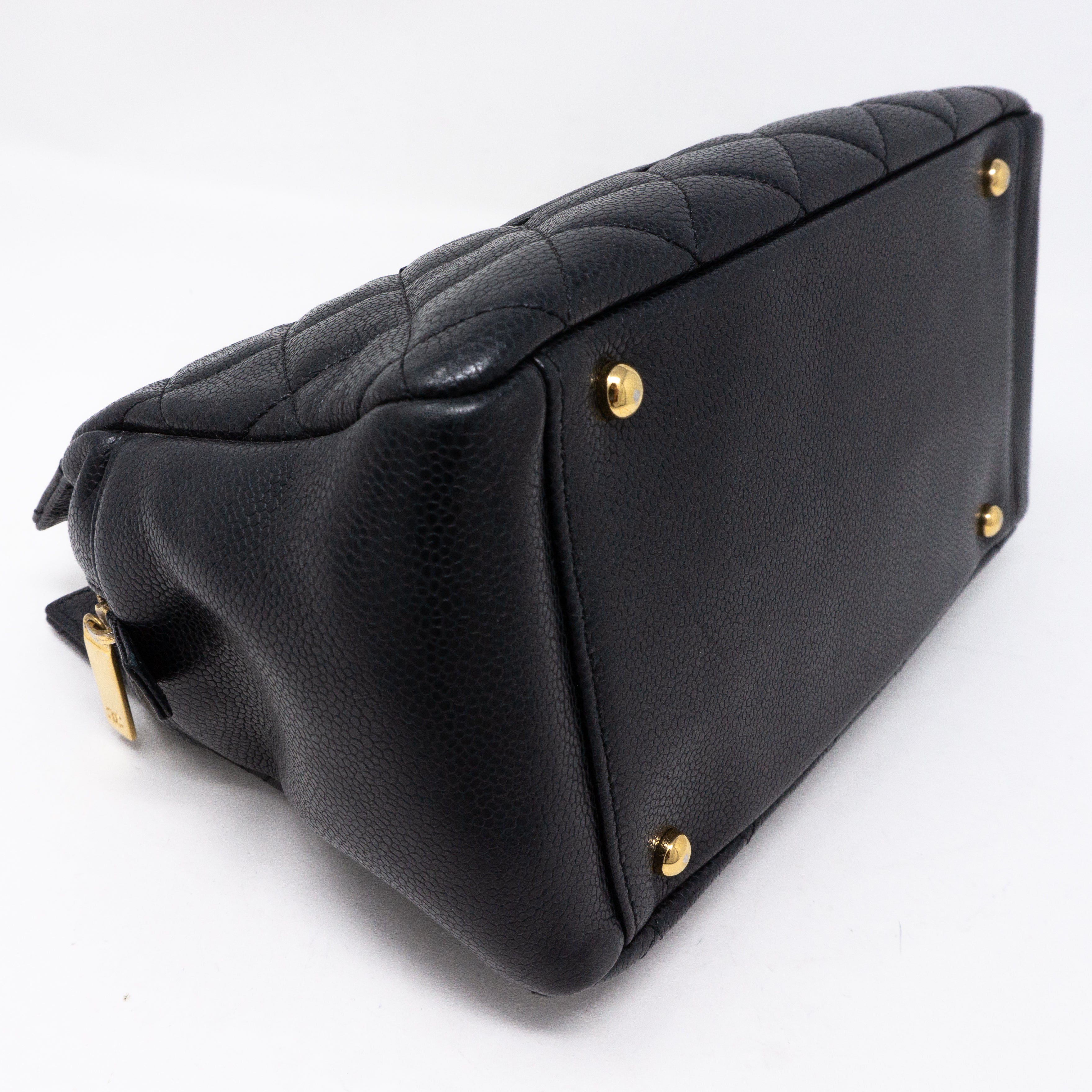 CC Quilted Shopping Tote Black Caviar