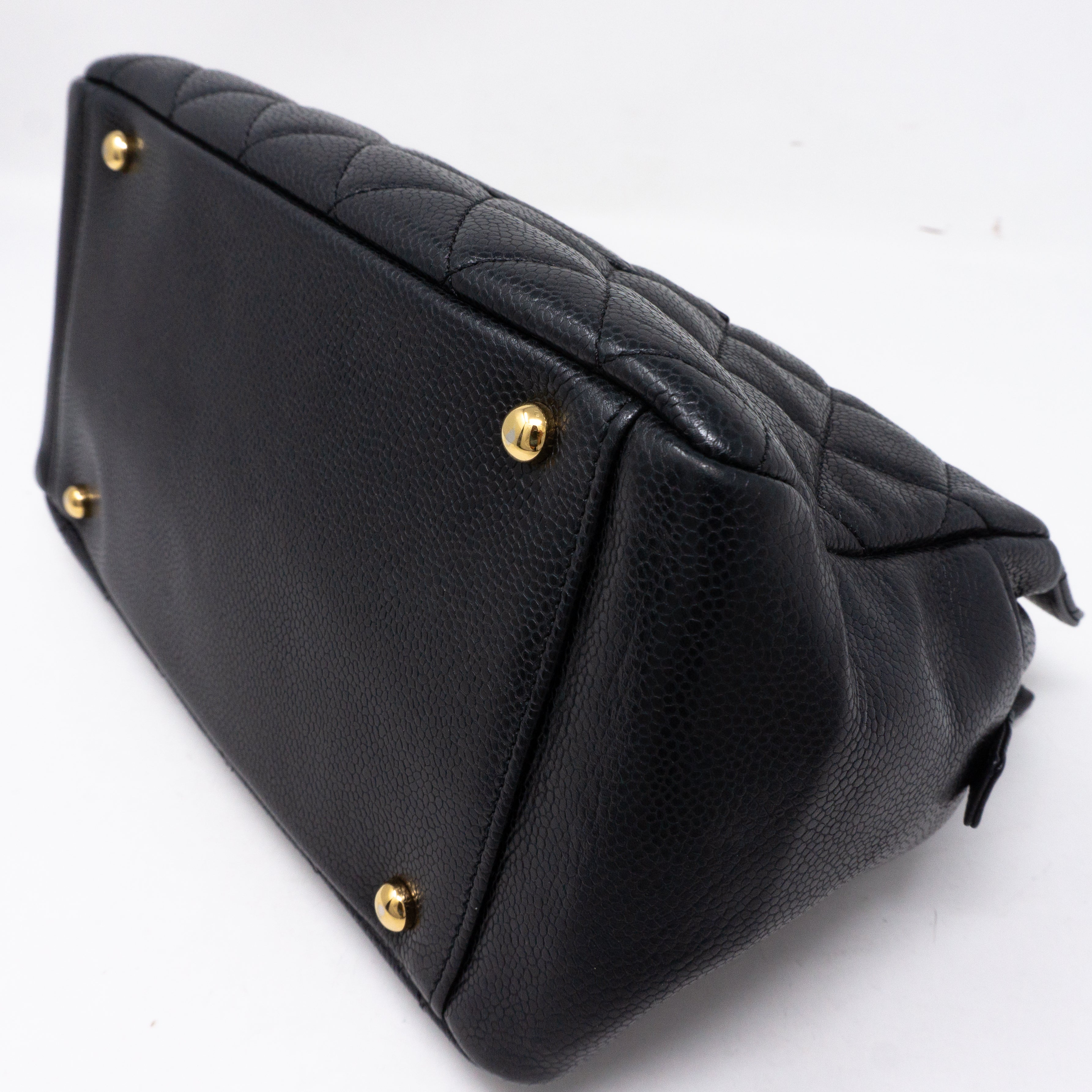 CC Quilted Shopping Tote Black Caviar