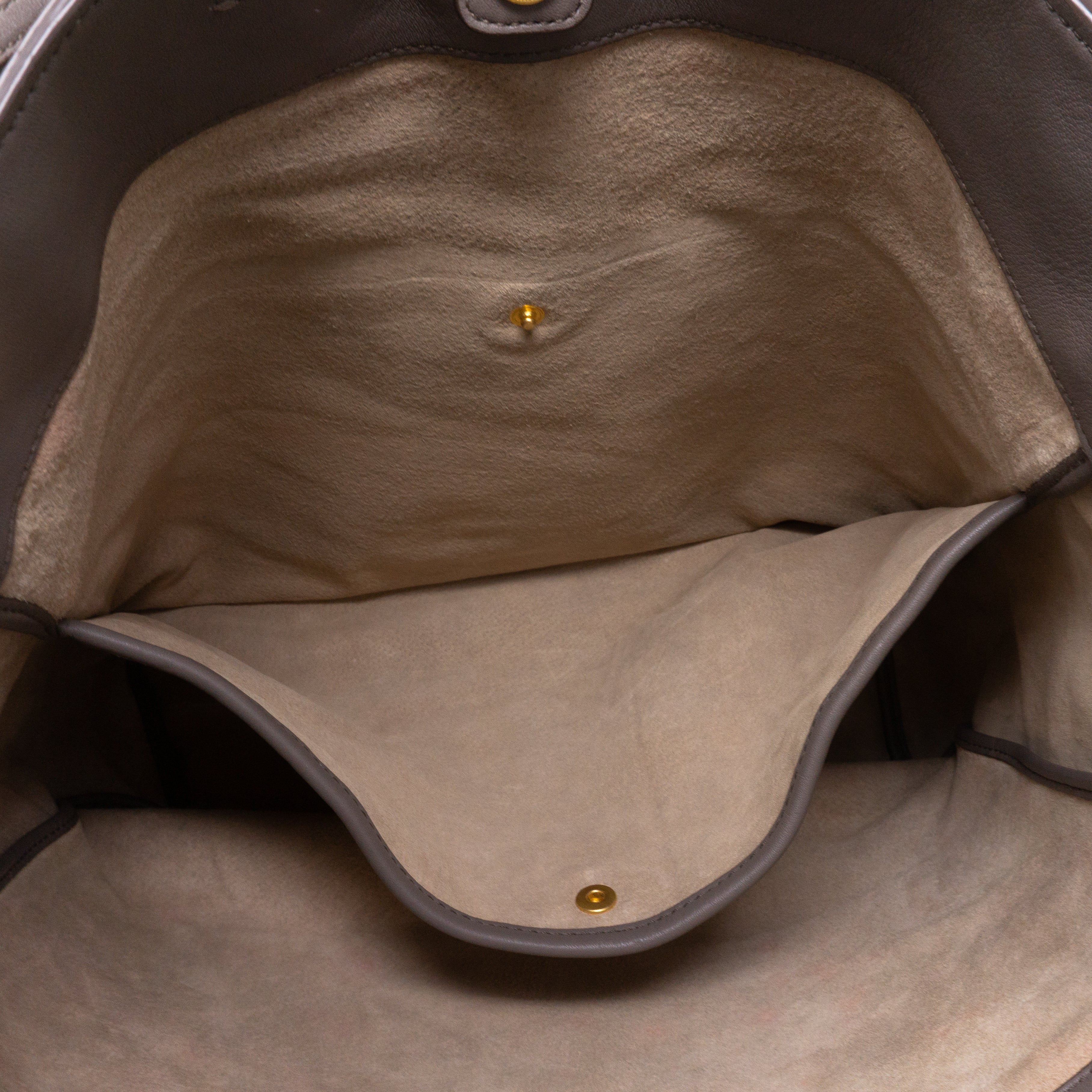 Large Shopping Tote Grey Leather