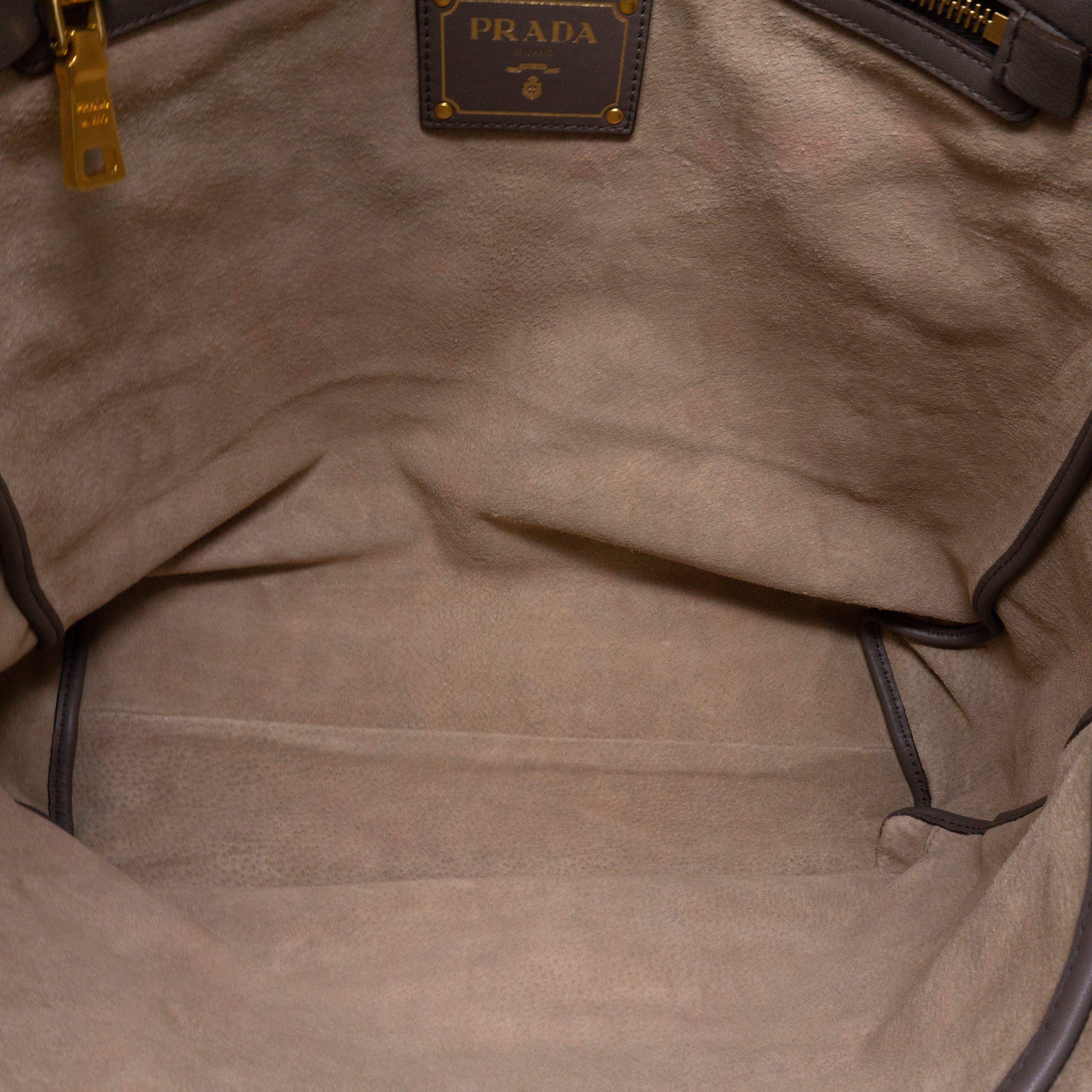 Large Shopping Tote Grey Leather